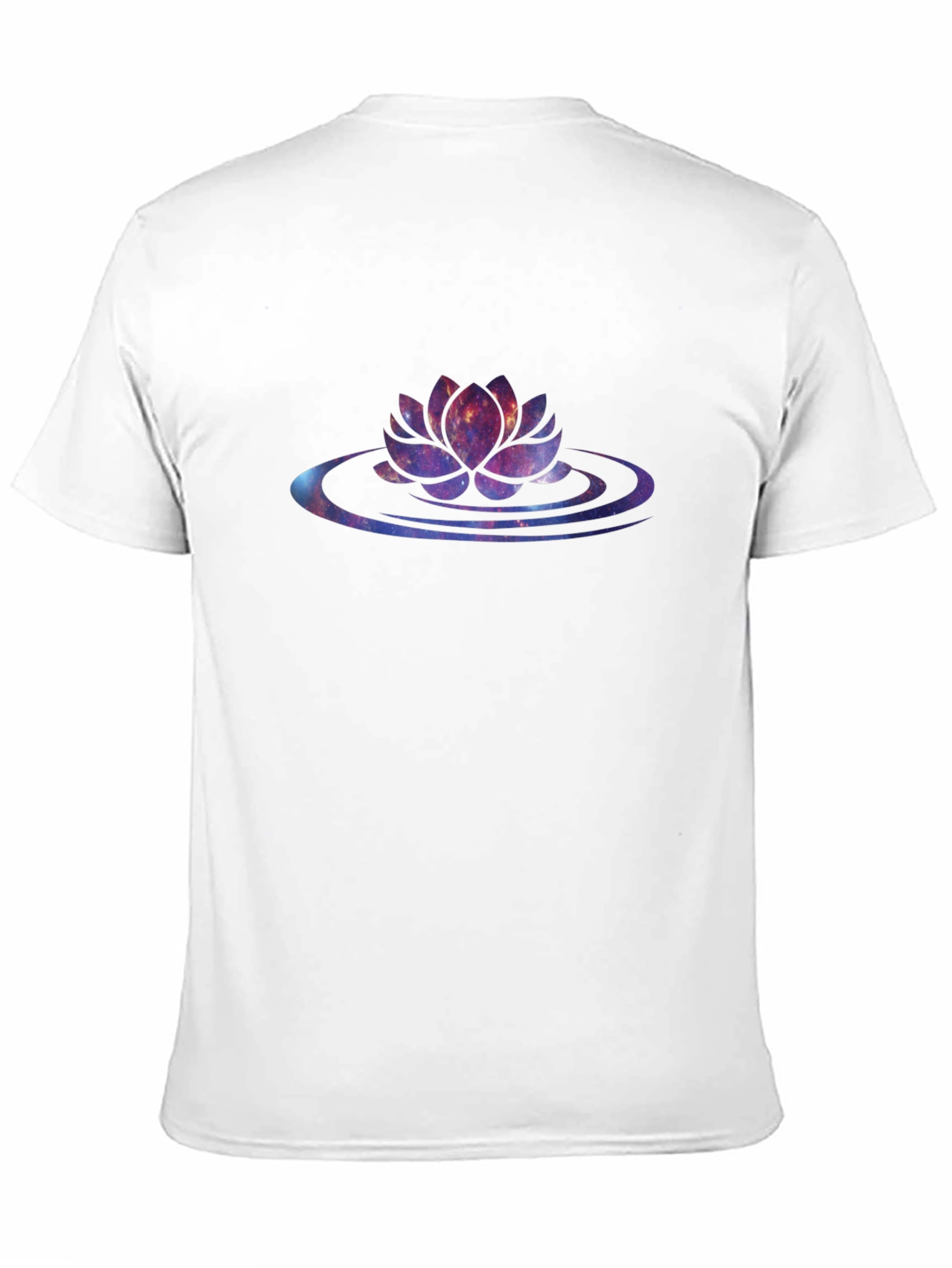 Galaxy Lotus Flower Black T-Shirt