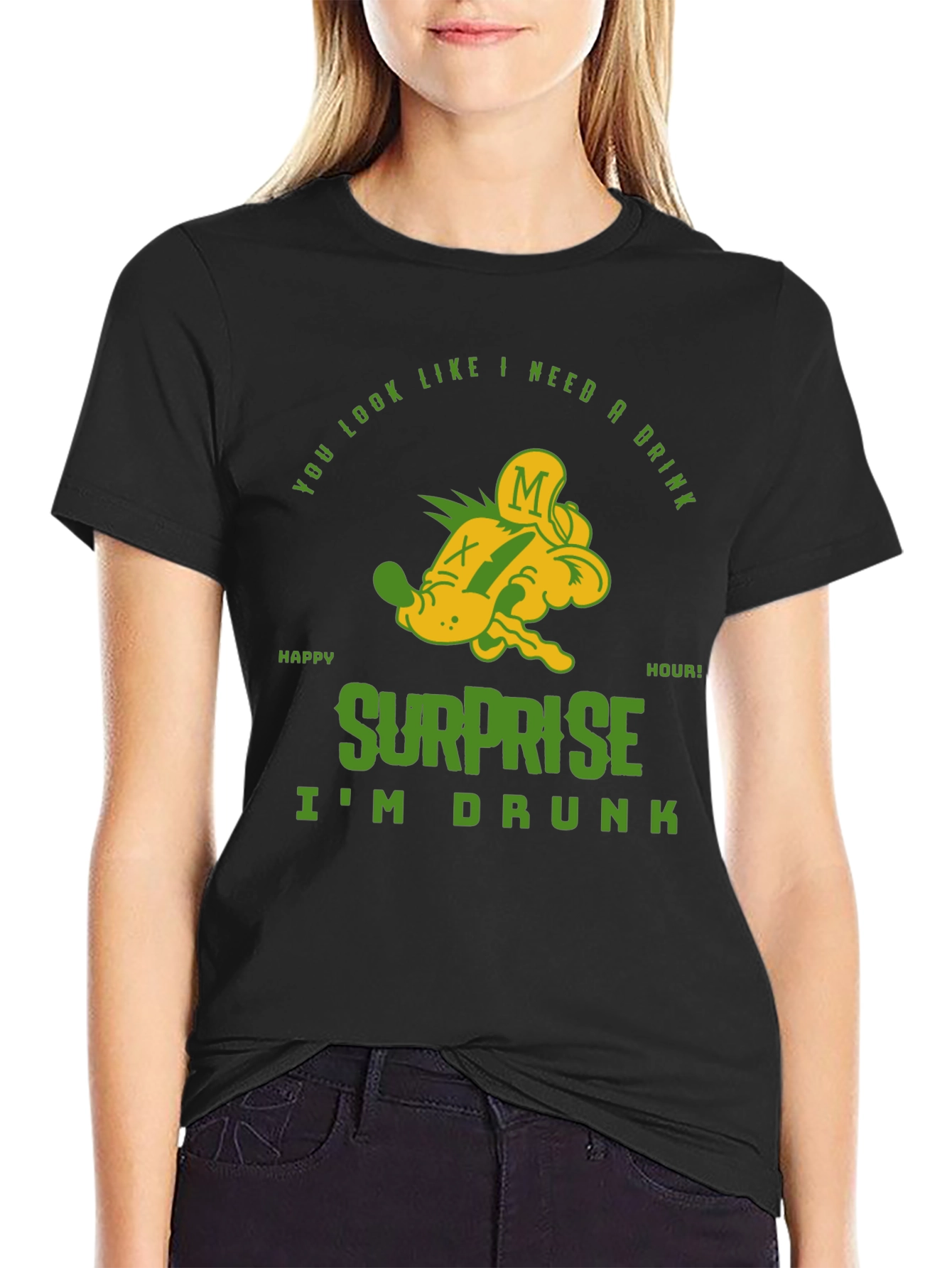 Funny Surprise Im Drunk Graphic T-Shirt