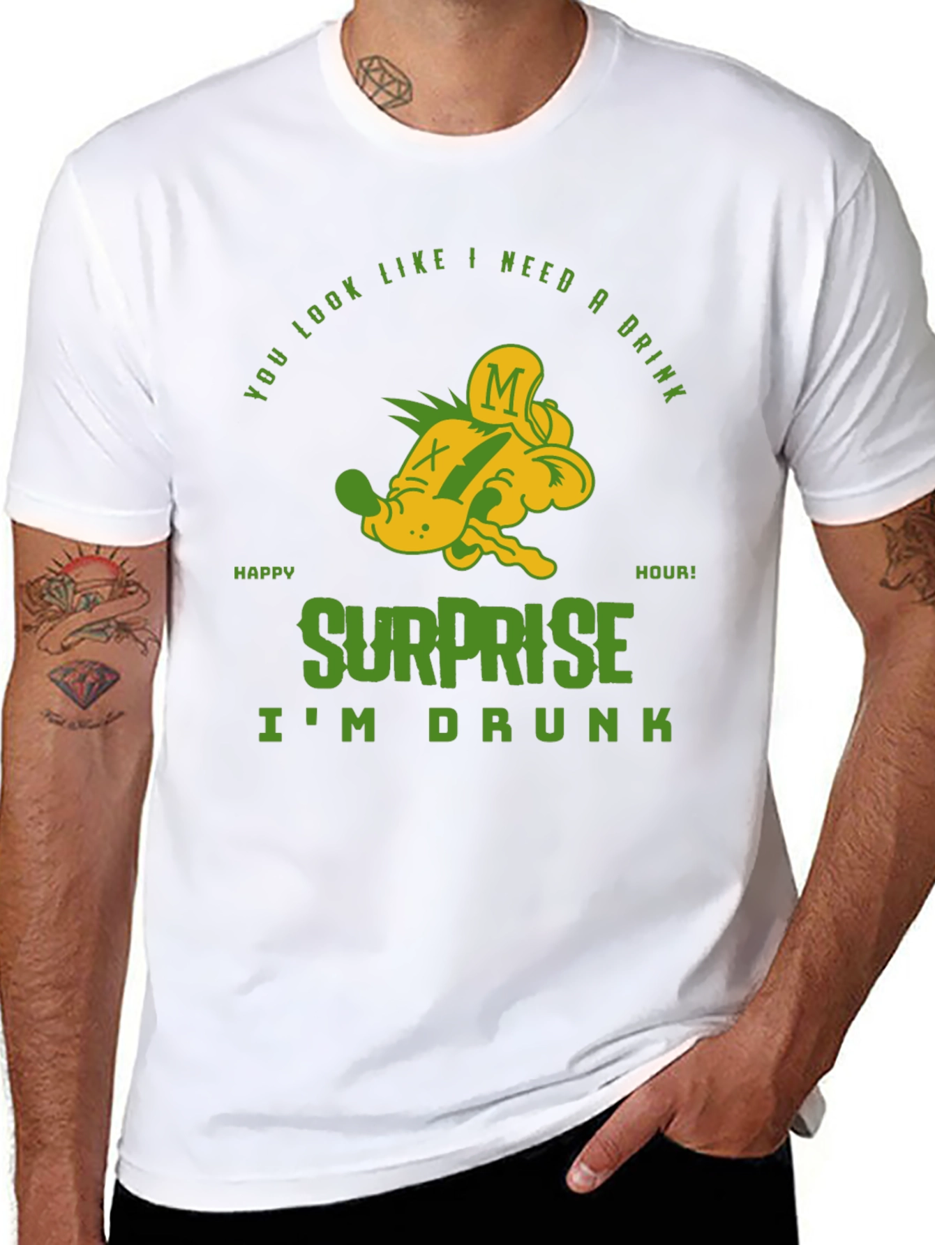 Funny Surprise Im Drunk Graphic T-Shirt