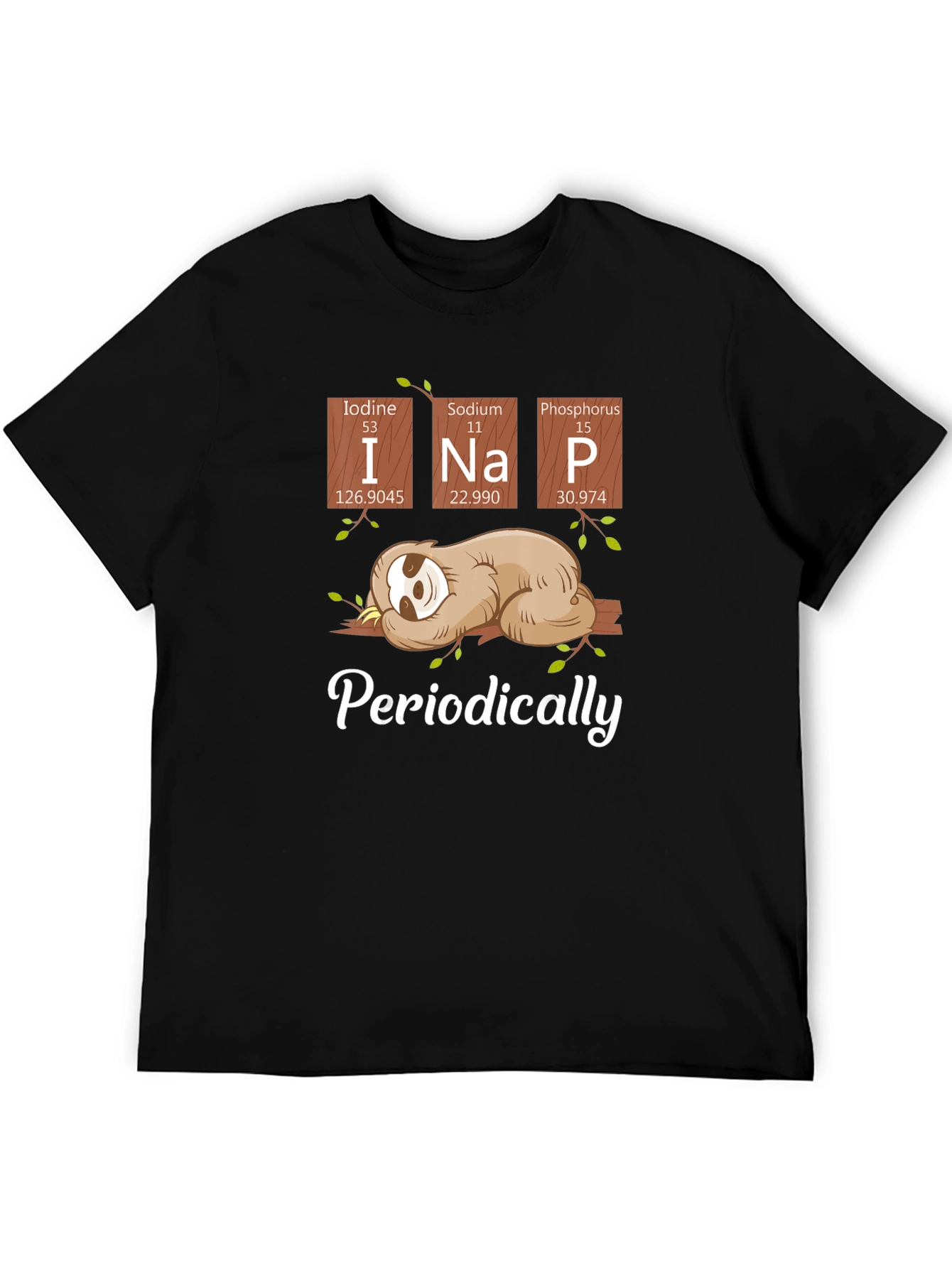 Funny Periodic Table Sloth T-Shirt for Napping
