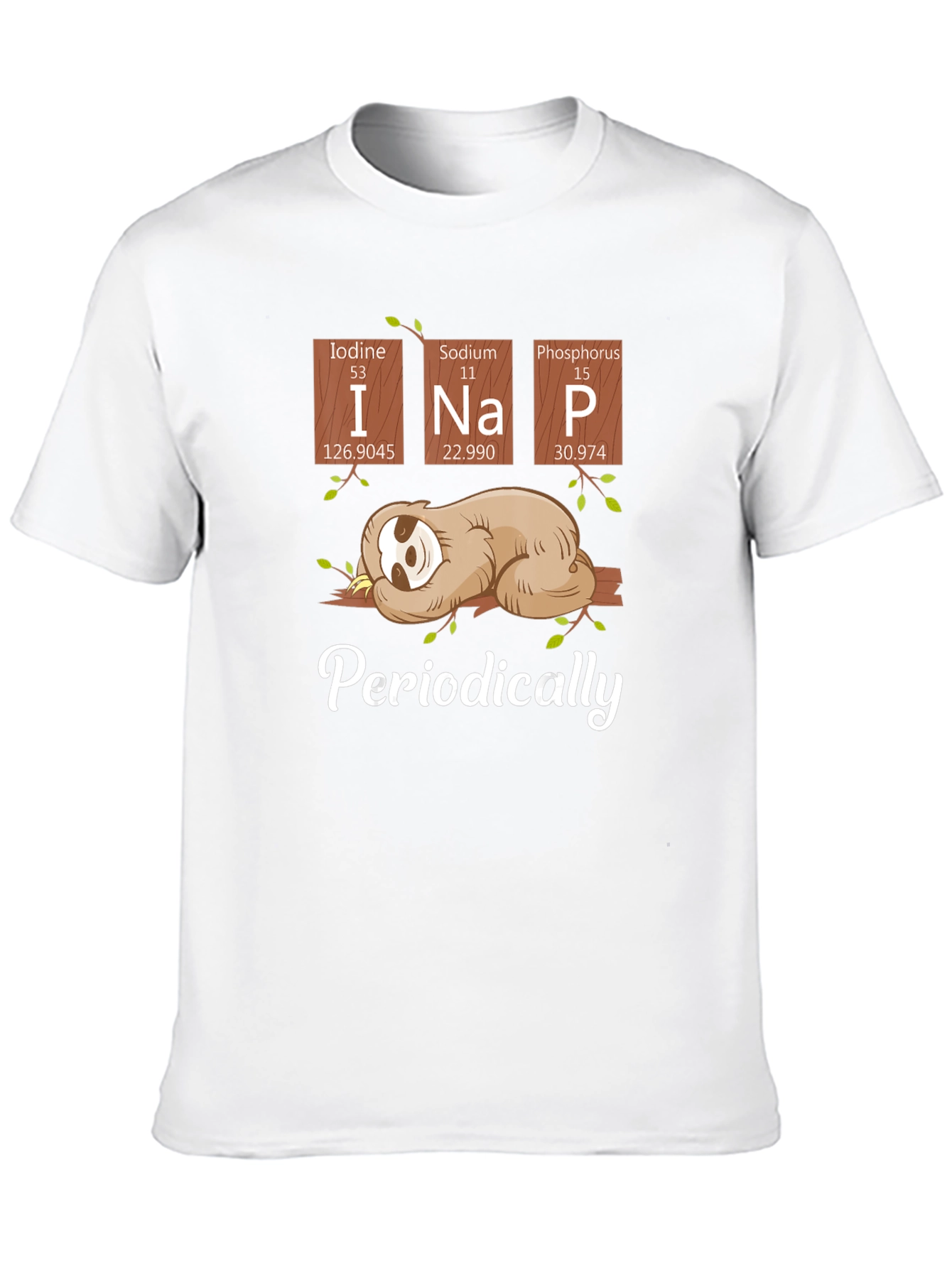 Funny Periodic Table Sloth T-Shirt for Napping