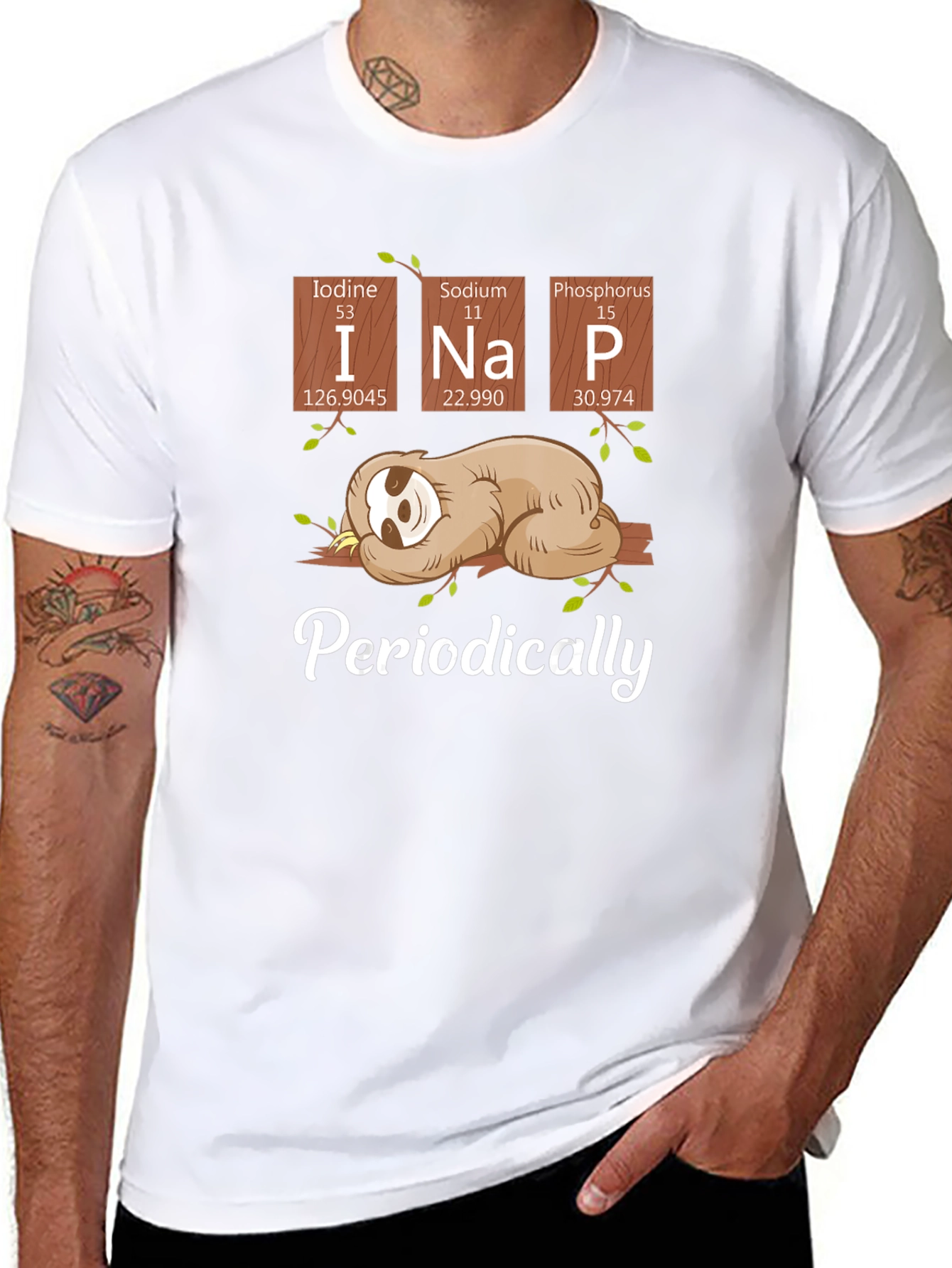 Funny Periodic Table Sloth T-Shirt for Napping