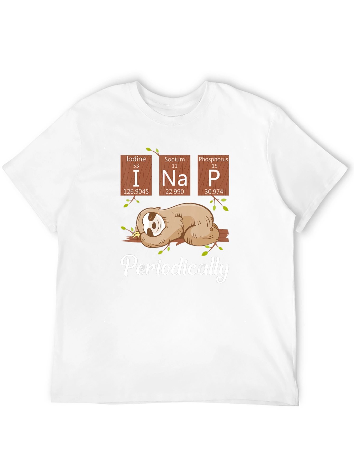 Funny Periodic Table Sloth T-Shirt for Napping