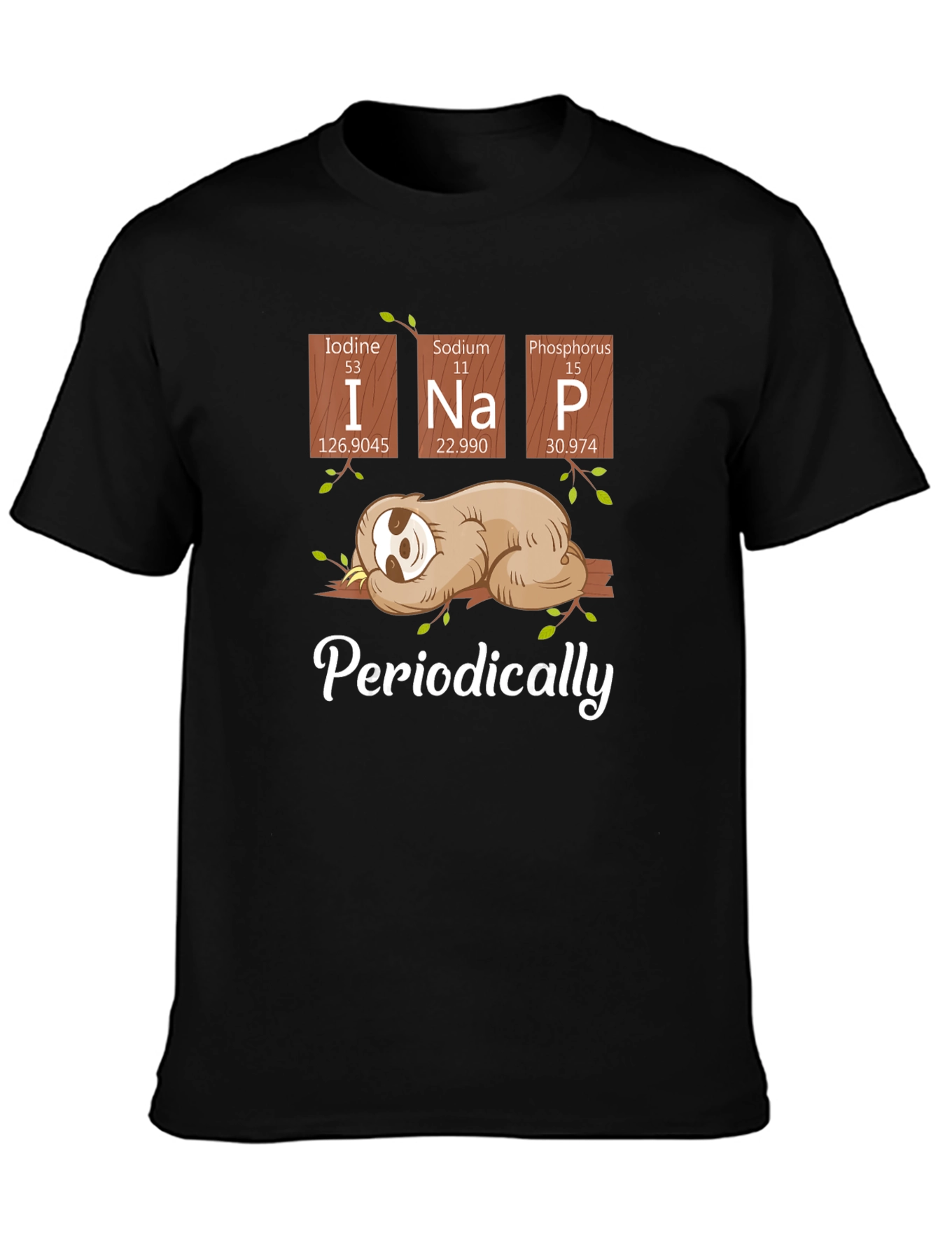 Funny Periodic Table Sloth T-Shirt for Napping