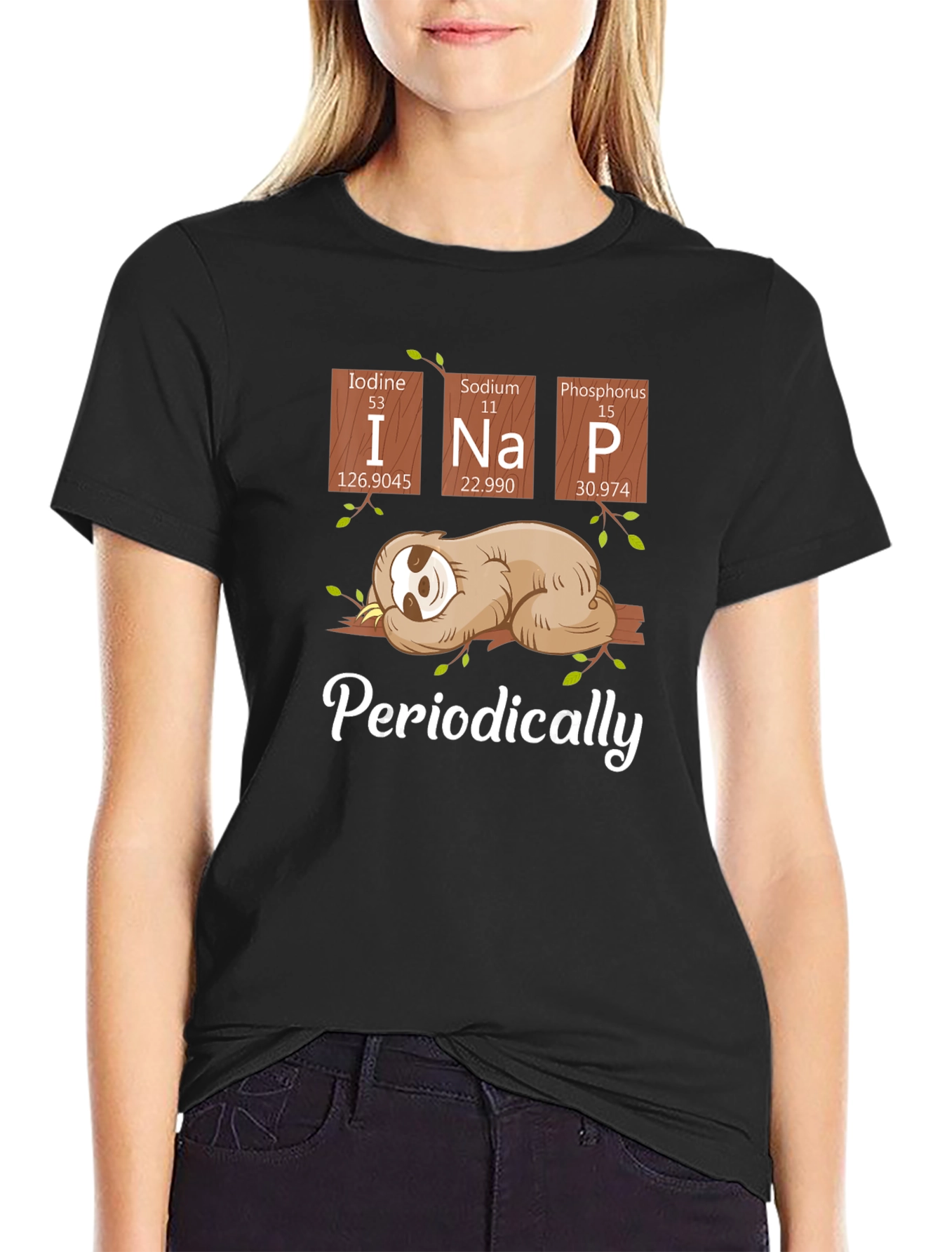 Funny Periodic Table Sloth T-Shirt for Napping