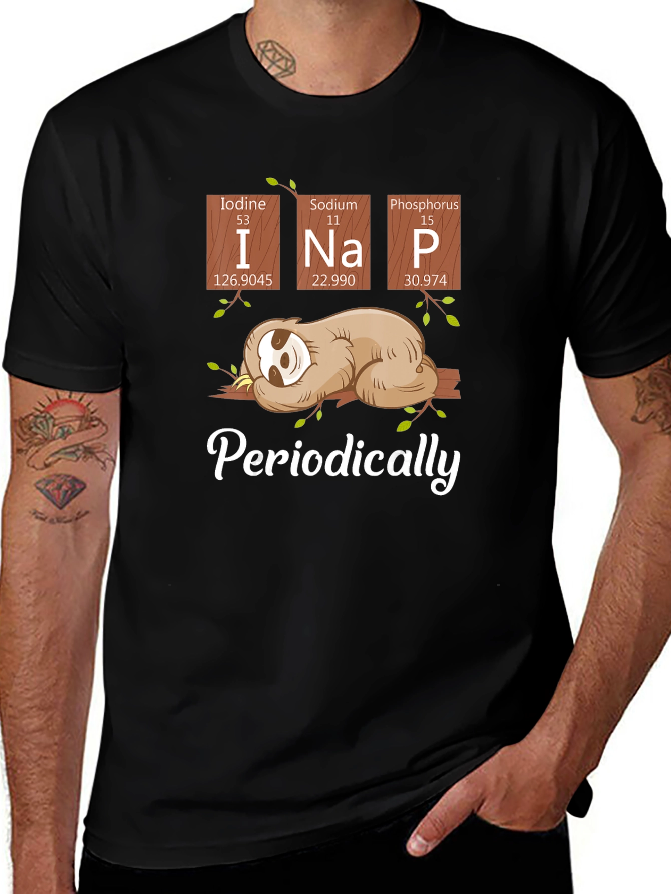 Funny Periodic Table Sloth T-Shirt for Napping