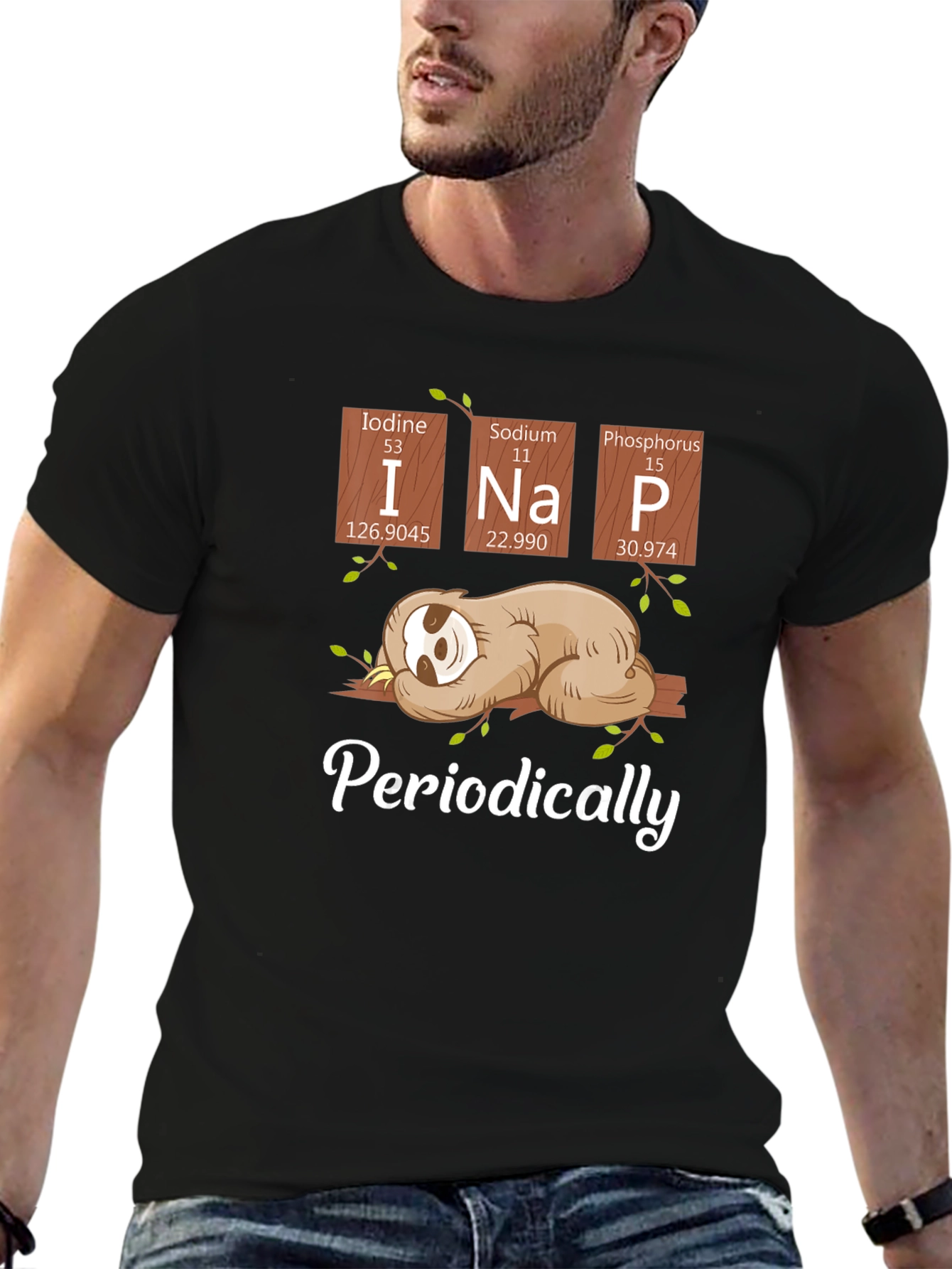 Funny Periodic Table Sloth T-Shirt for Napping