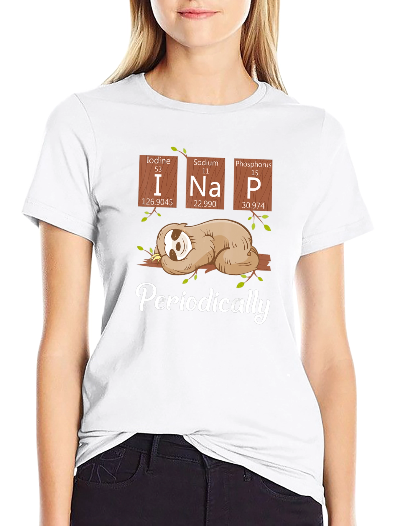 Funny Periodic Table Sloth T-Shirt for Napping