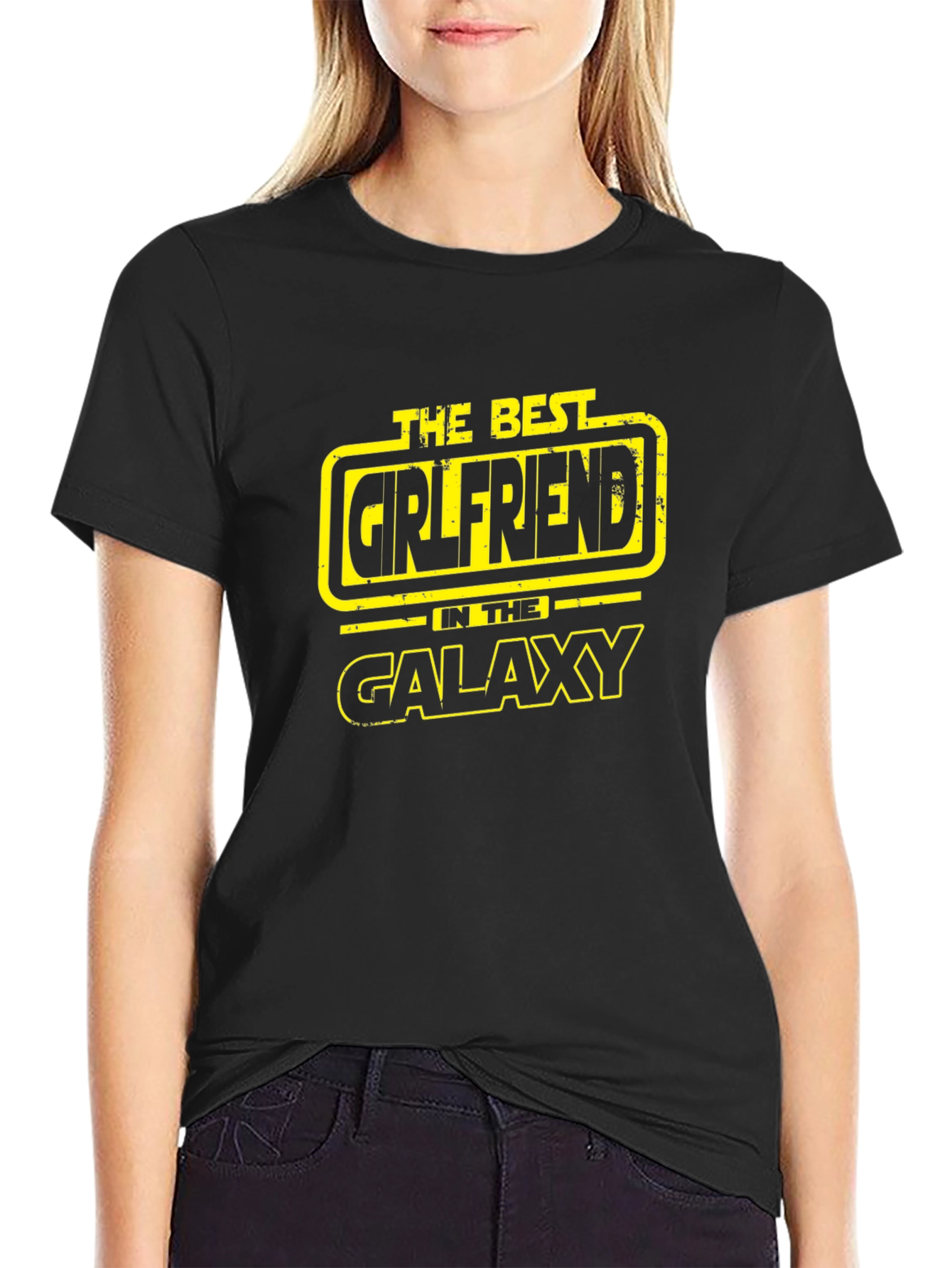 Best Girlfriend Galaxy T-Shirt - Black