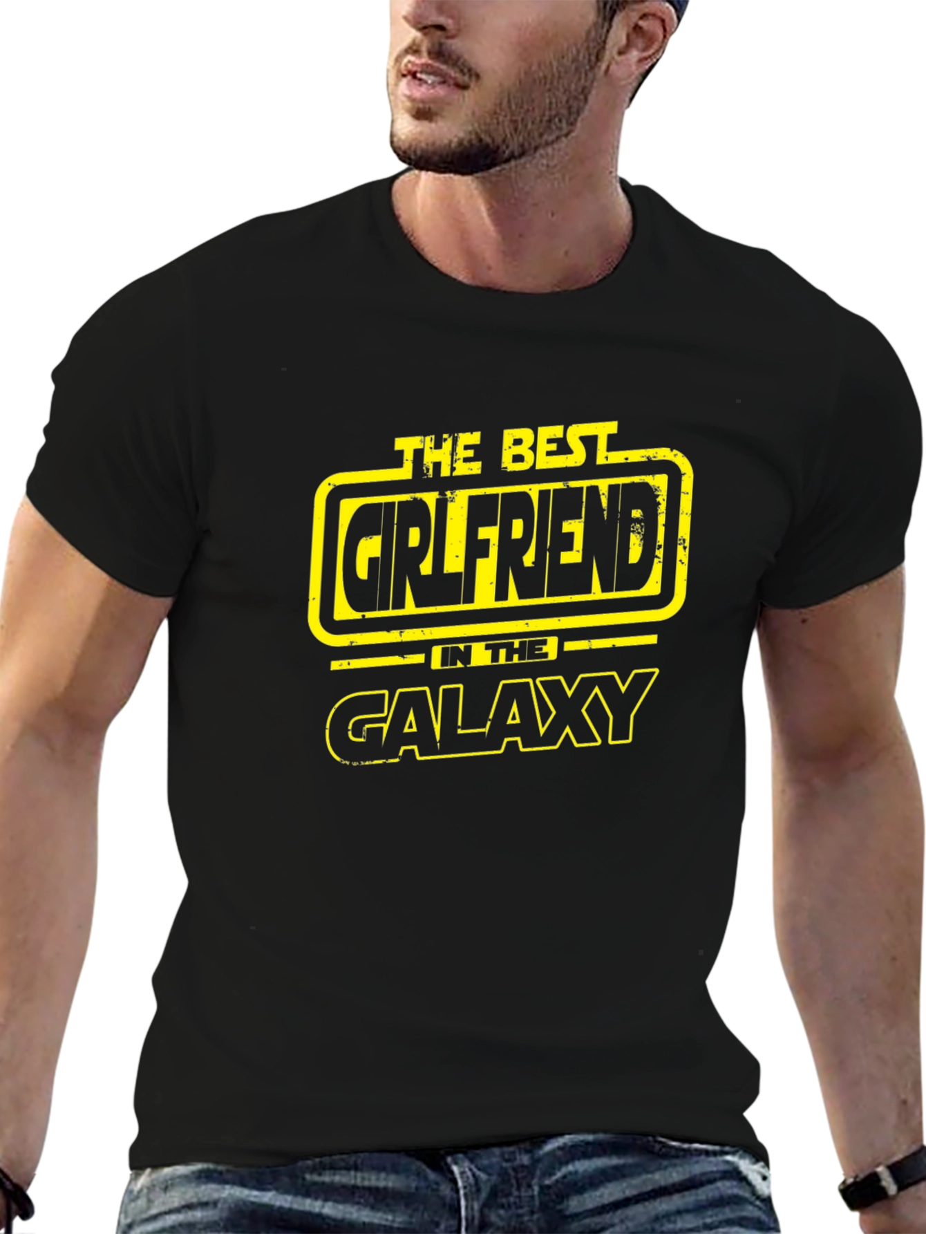 Best Girlfriend Galaxy T-Shirt - Black