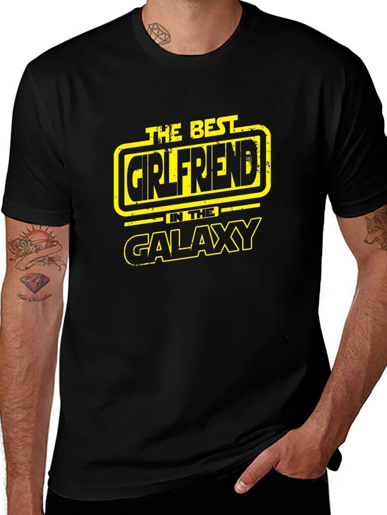 Best Girlfriend Galaxy T-Shirt - Black