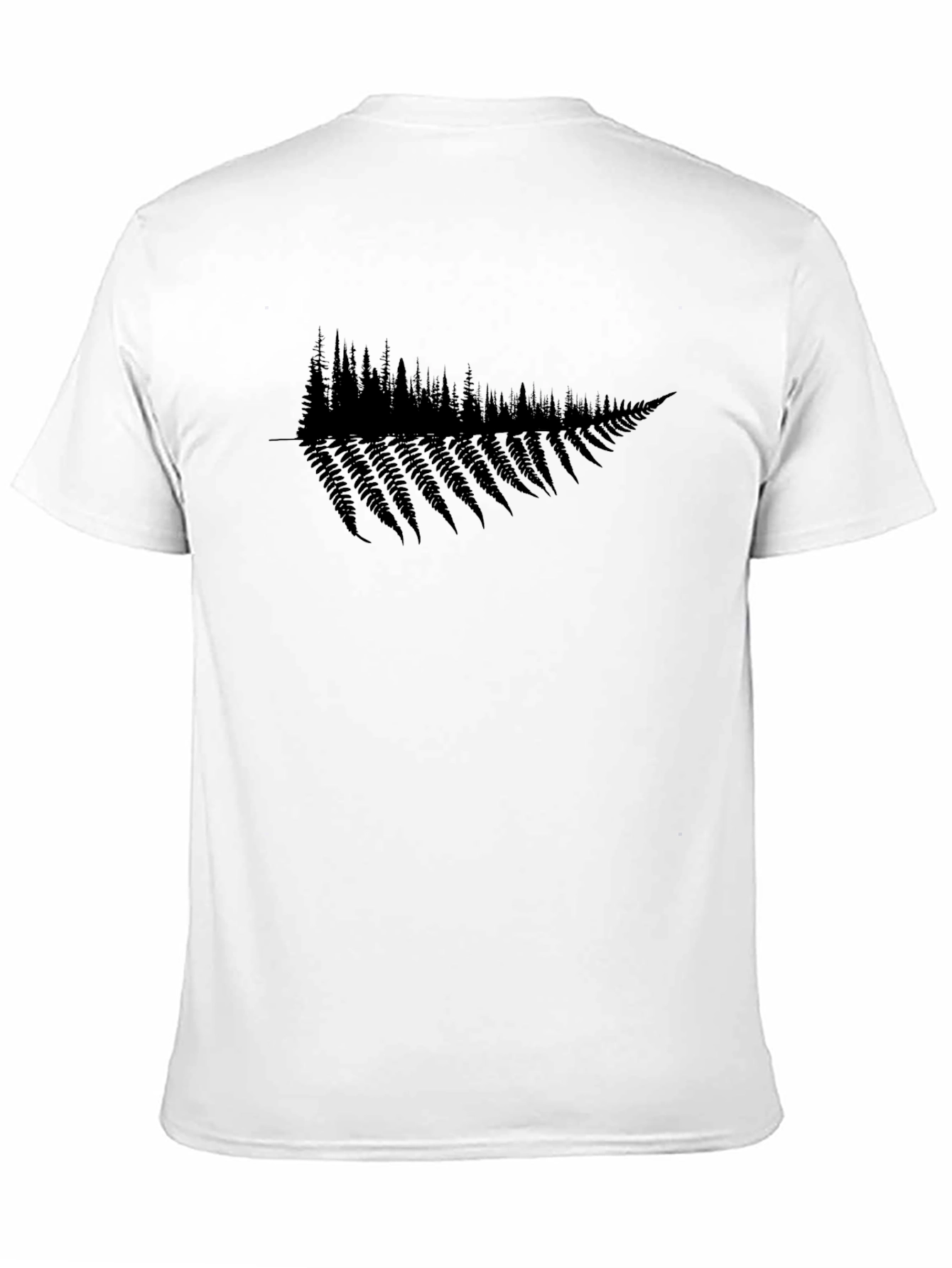 Fern Tree Graphic Black Tee - Nature Inspired Shirt