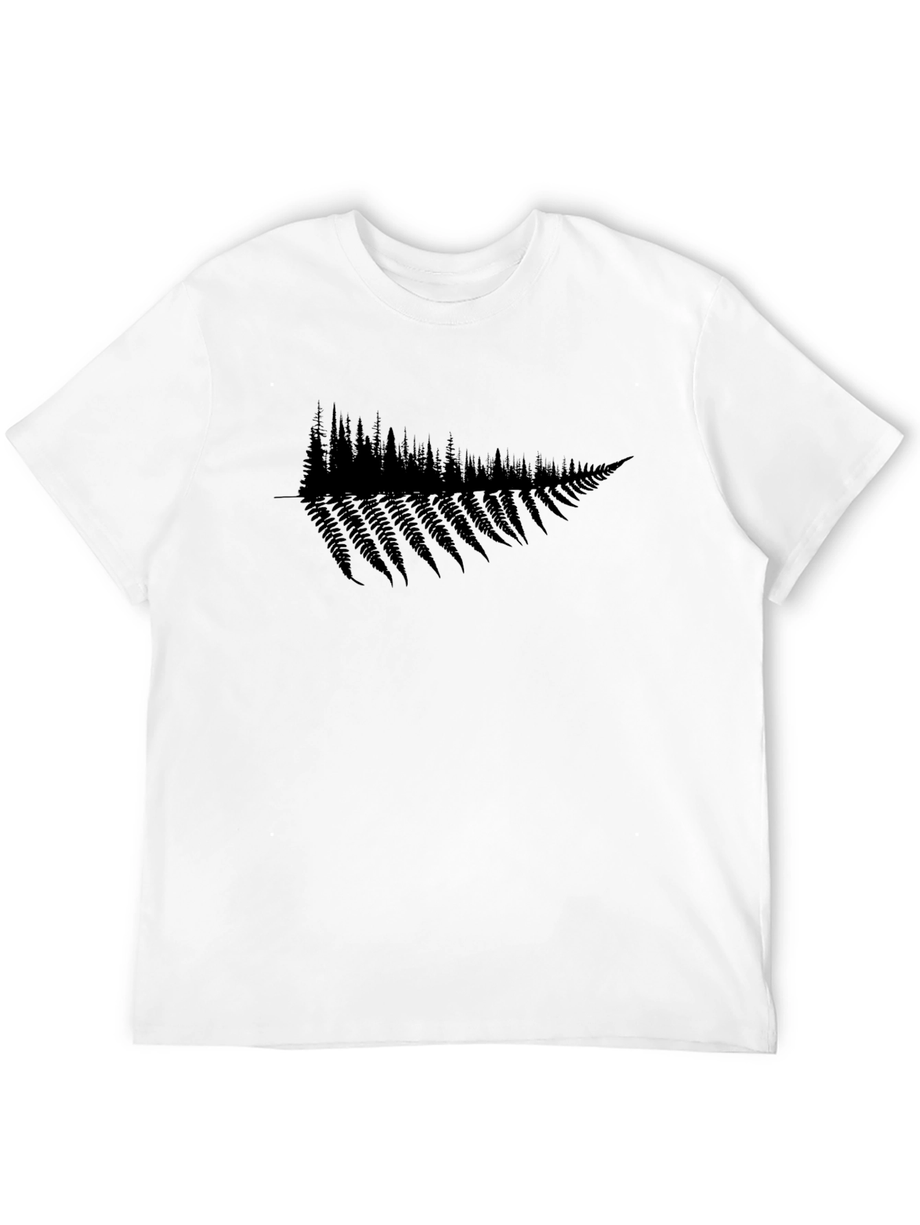 Fern Tree Graphic Black Tee - Nature Inspired Shirt