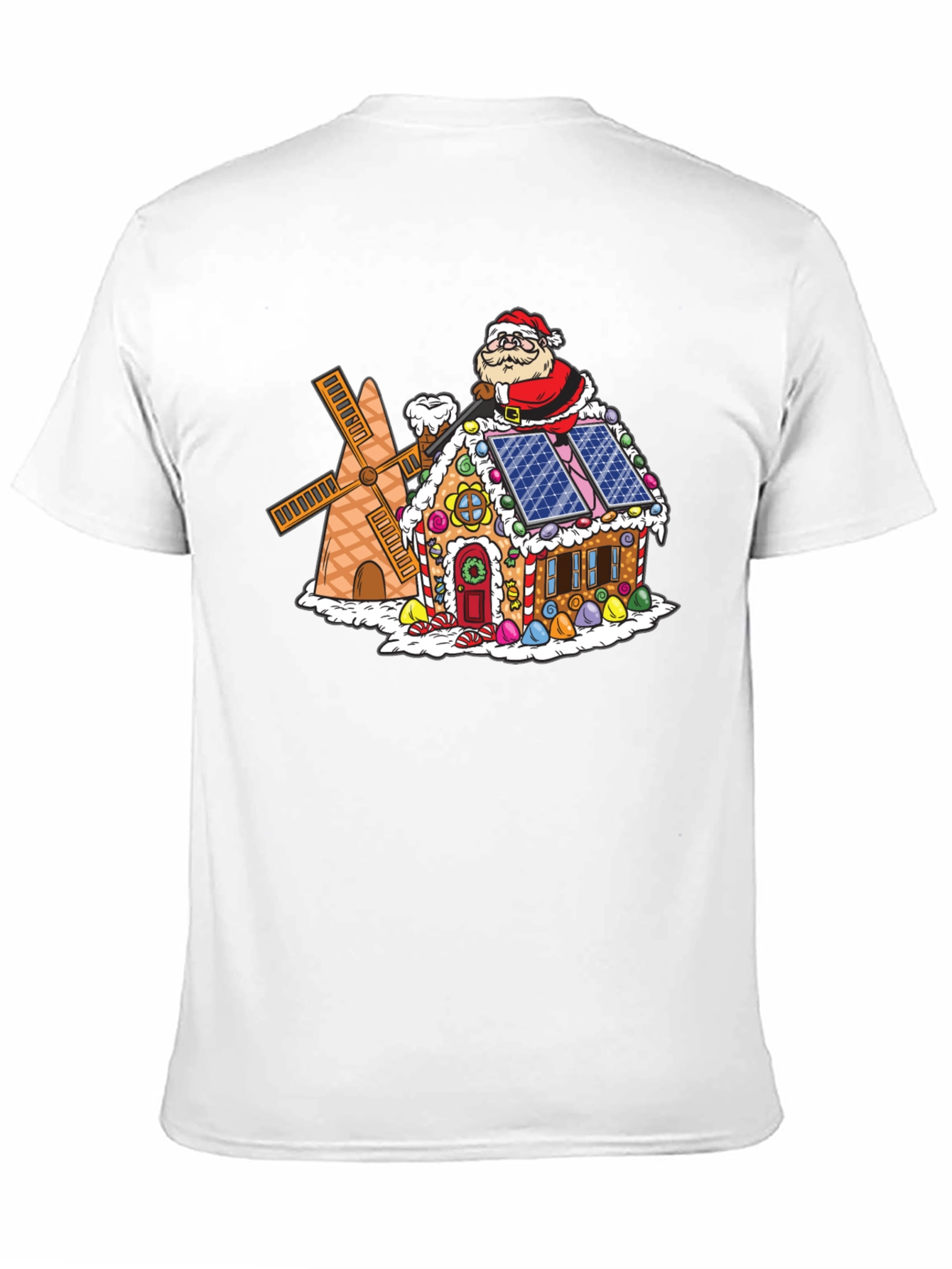 Gingerbread House Santa T-Shirt - Novelty Holiday Tee