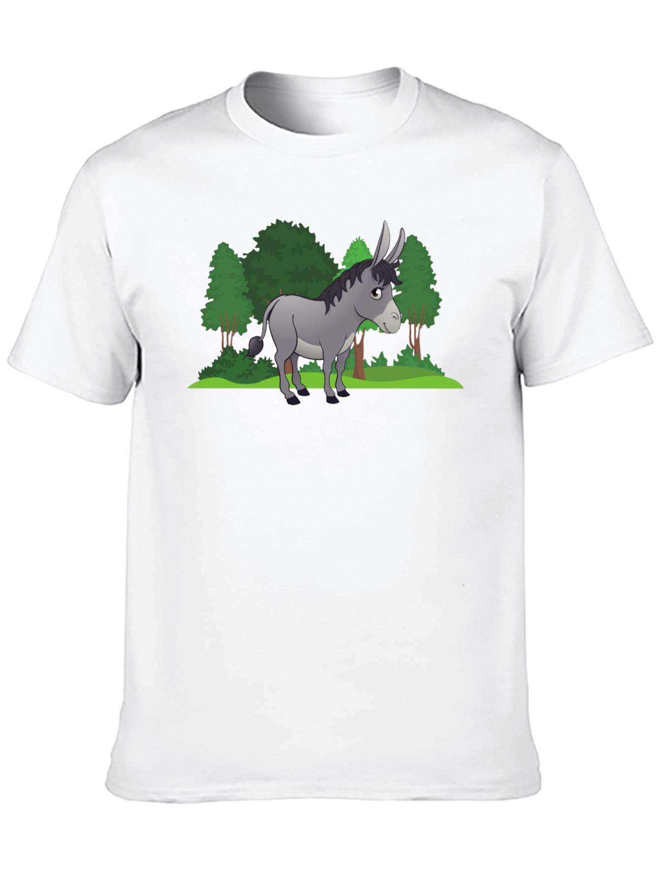 Cartoon Donkey Graphic Tee - Black Unisex T-Shirt
