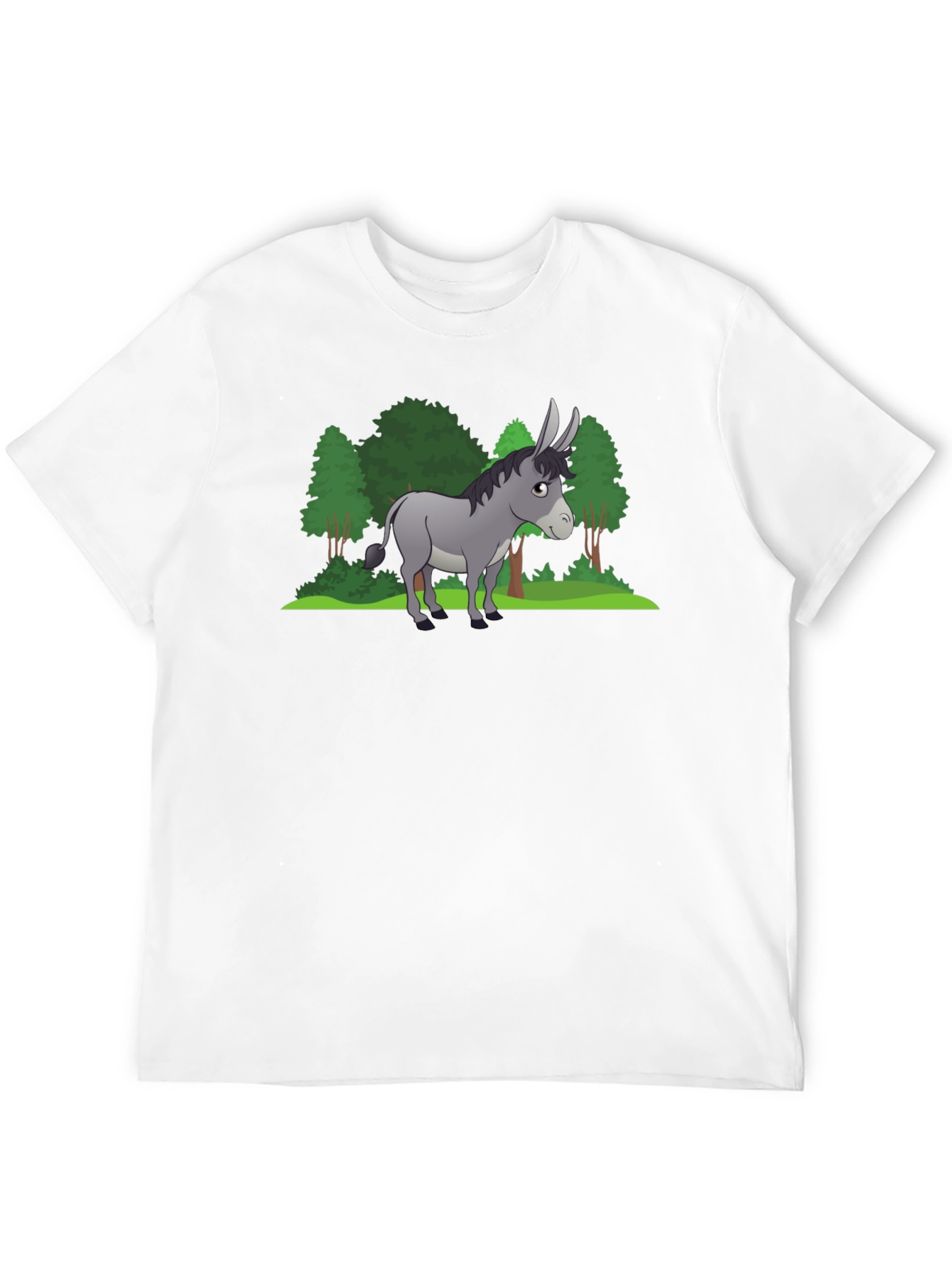 Cartoon Donkey Graphic Tee - Black Unisex T-Shirt