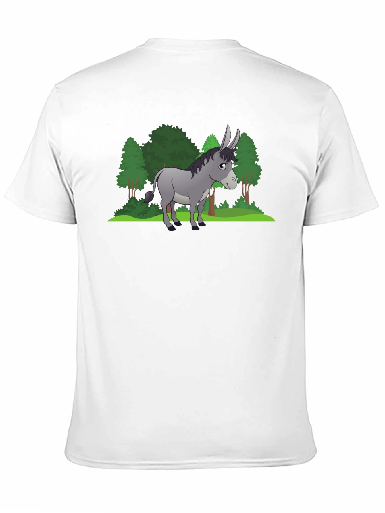 Cartoon Donkey Graphic Tee - Black Unisex T-Shirt
