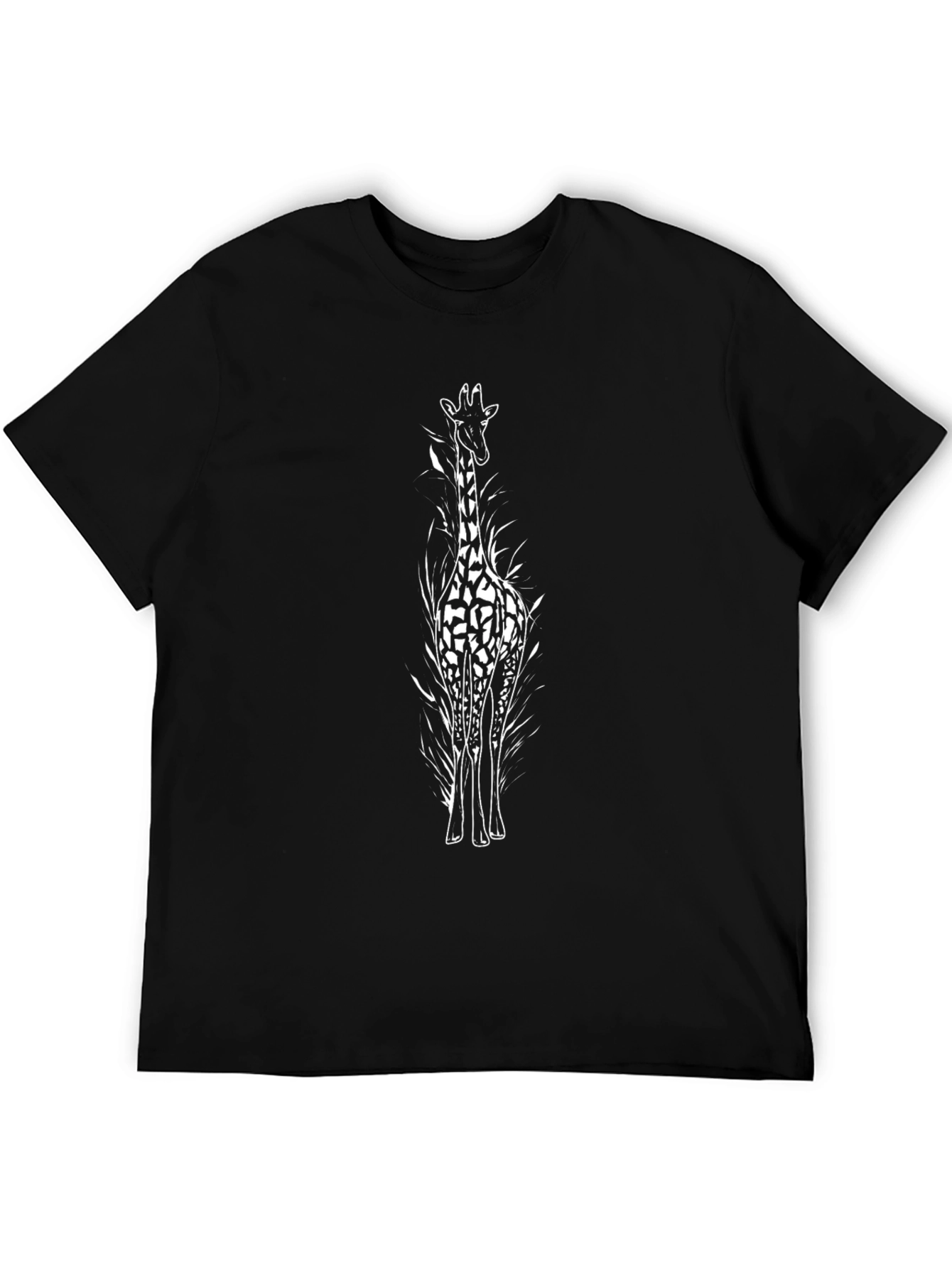 Giraffe Graphic Black T-Shirt - Unique Animal Tee