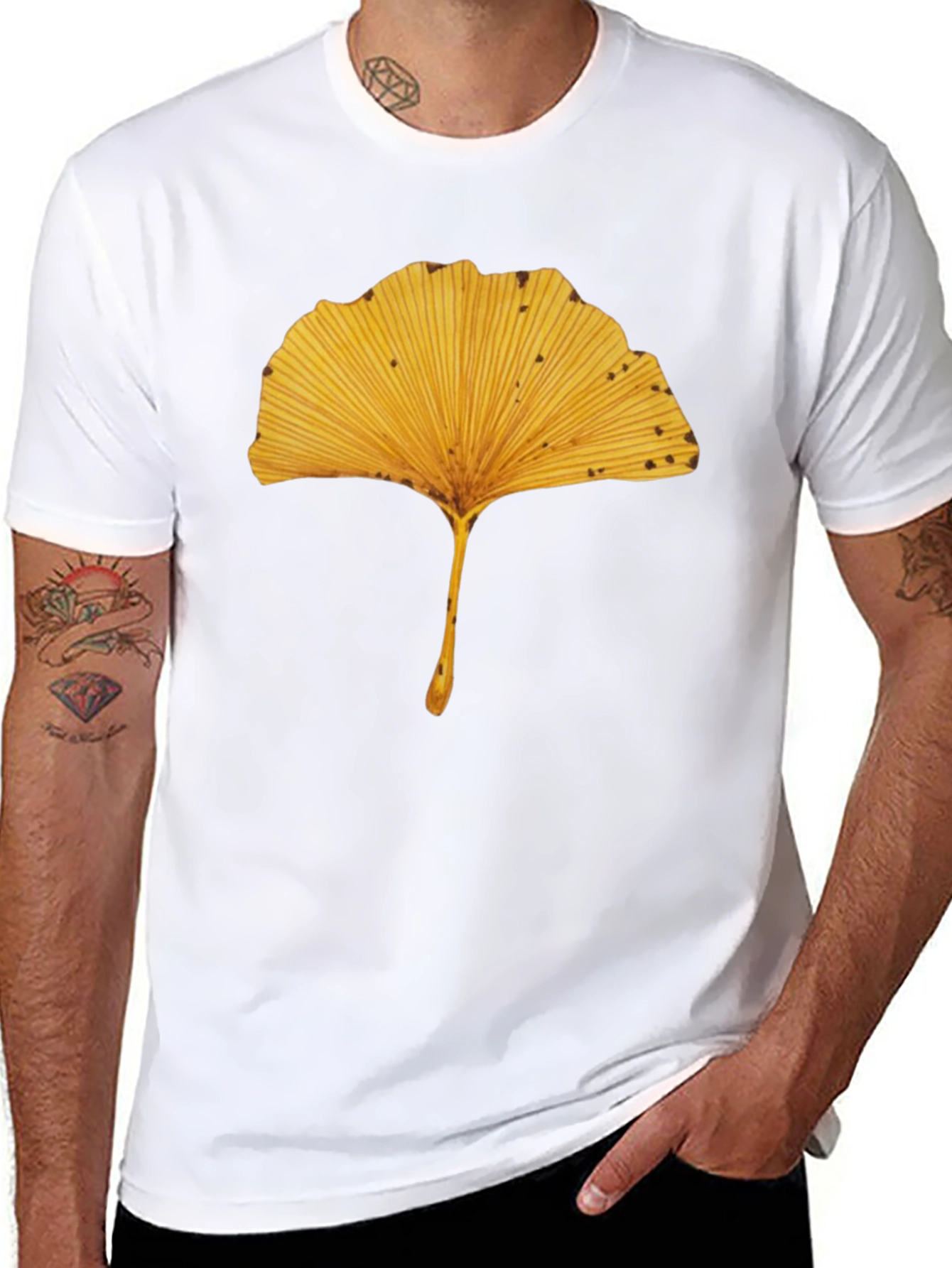 Ginkgo Leaf Graphic Tee - Nature Inspired