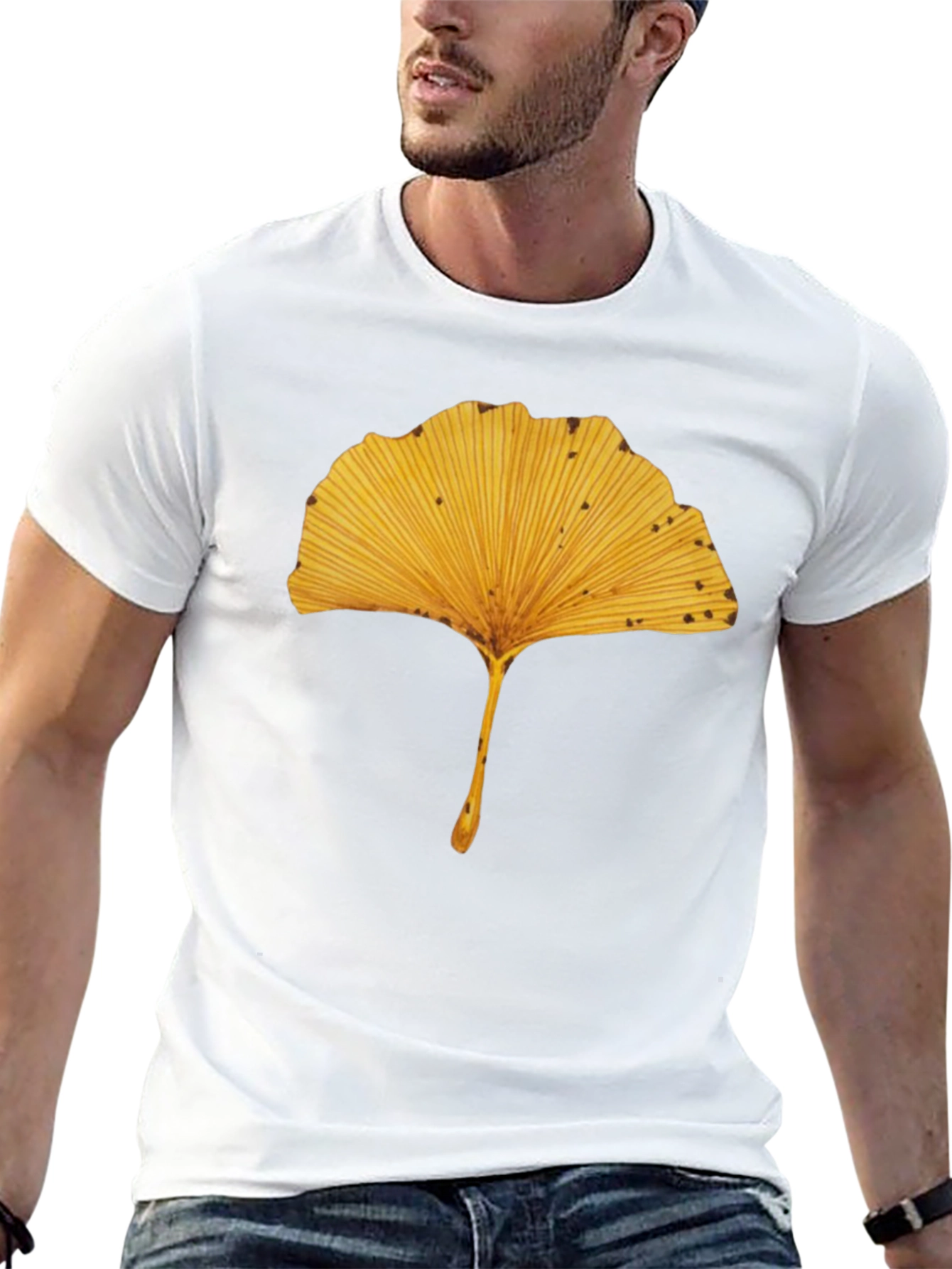 Ginkgo Leaf Graphic Tee - Nature Inspired