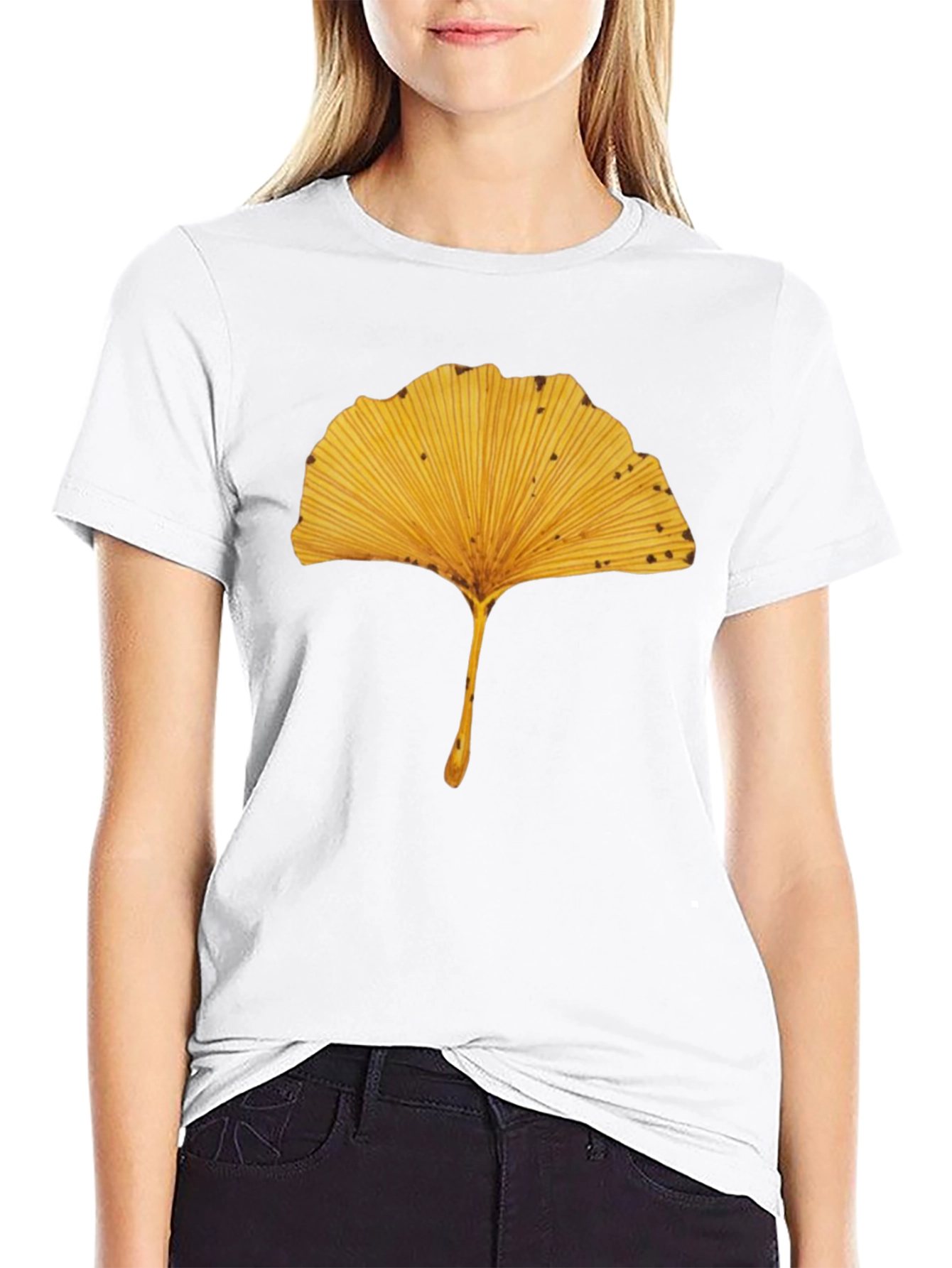 Ginkgo Leaf Graphic Tee - Nature Inspired