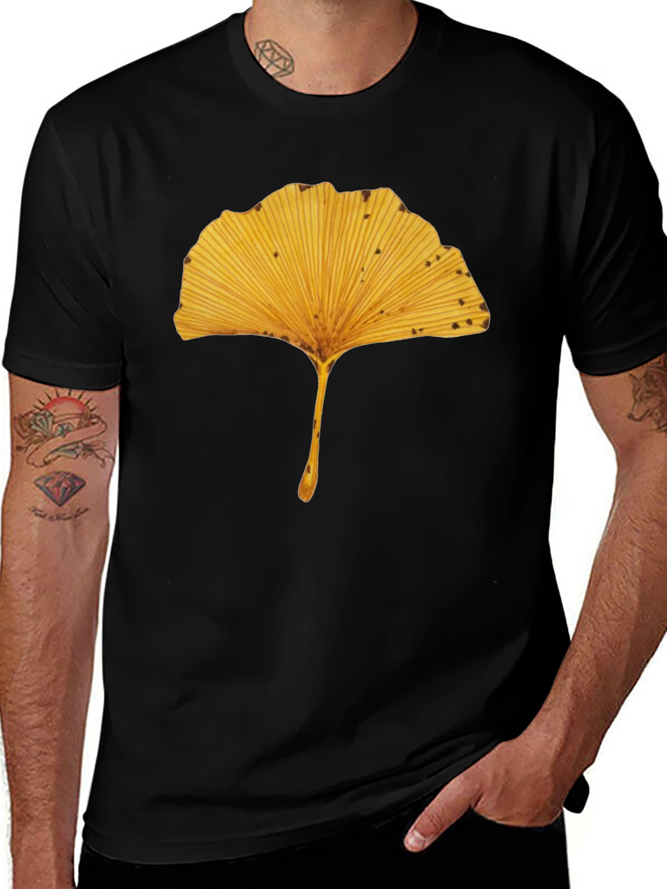 Ginkgo Leaf Graphic Tee - Nature Inspired