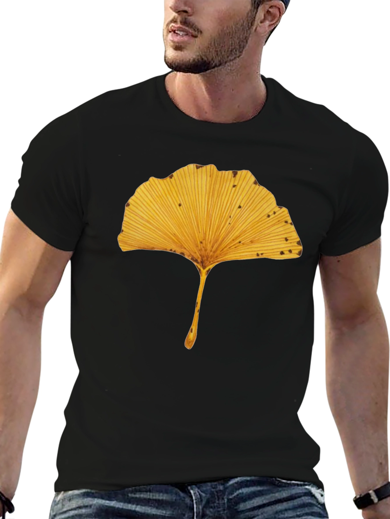 Ginkgo Leaf Graphic Tee - Nature Inspired