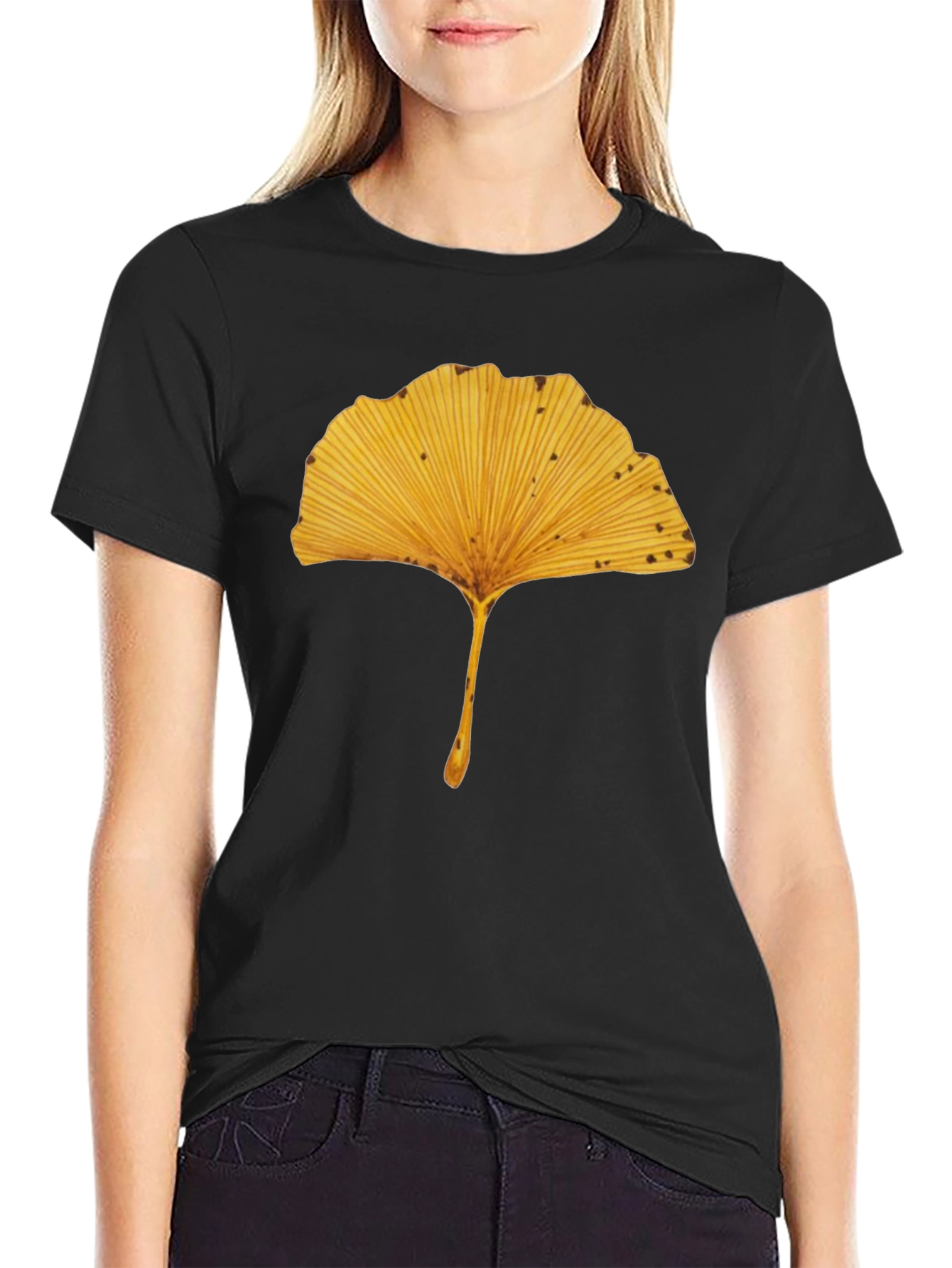 Ginkgo Leaf Graphic Tee - Nature Inspired