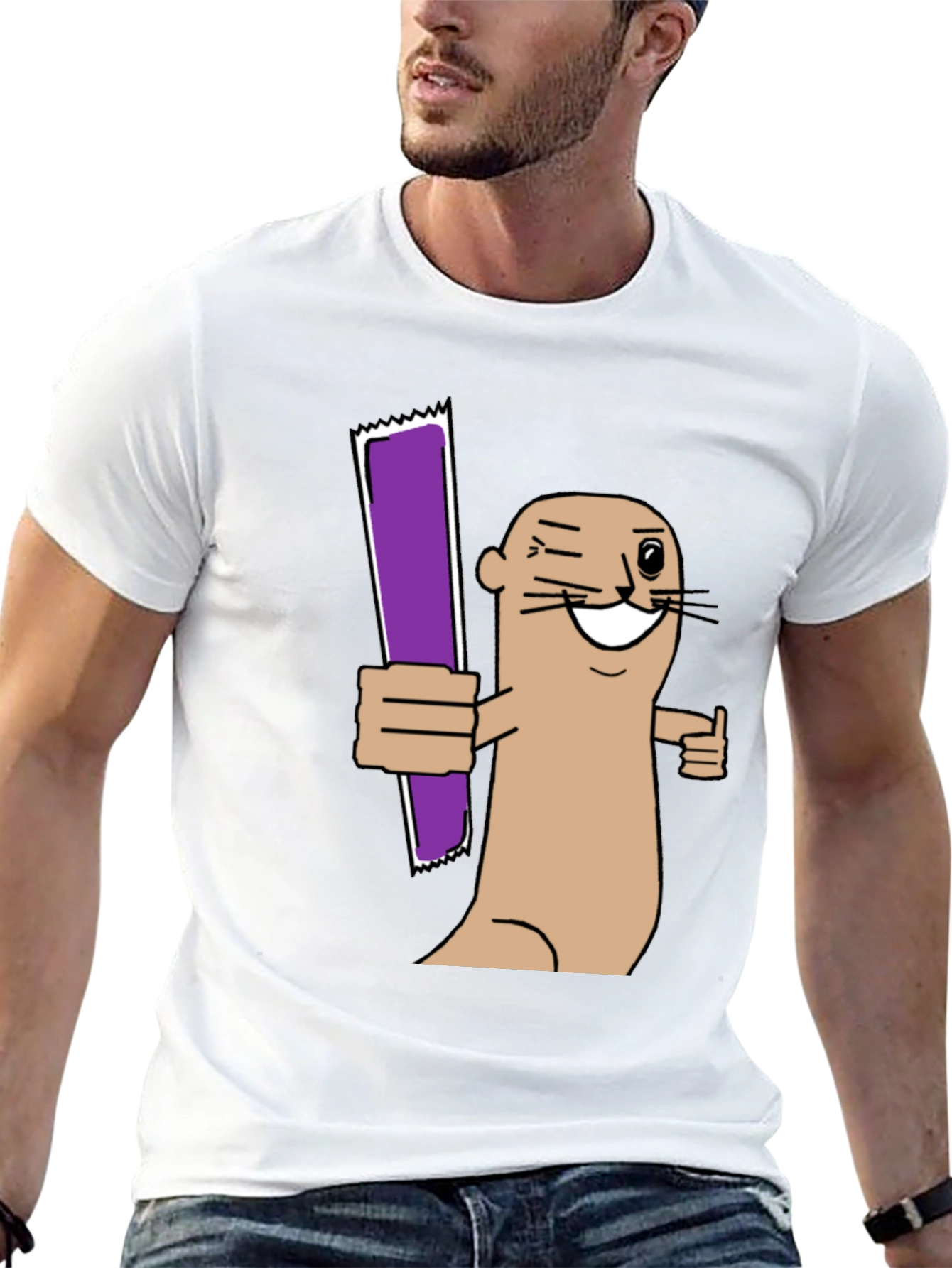Funny Otter Purple Bar T-Shirt