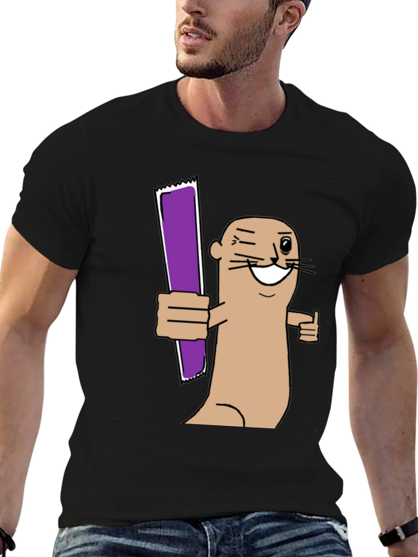 Funny Otter Purple Bar T-Shirt