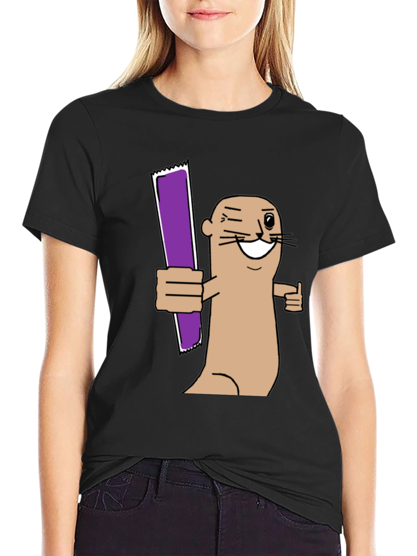 Funny Otter Purple Bar T-Shirt