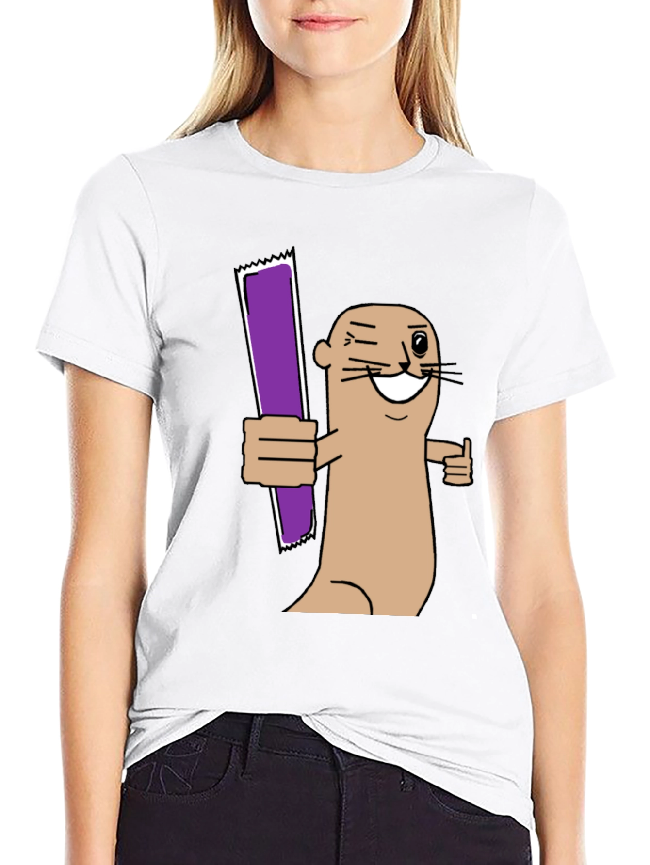 Funny Otter Purple Bar T-Shirt