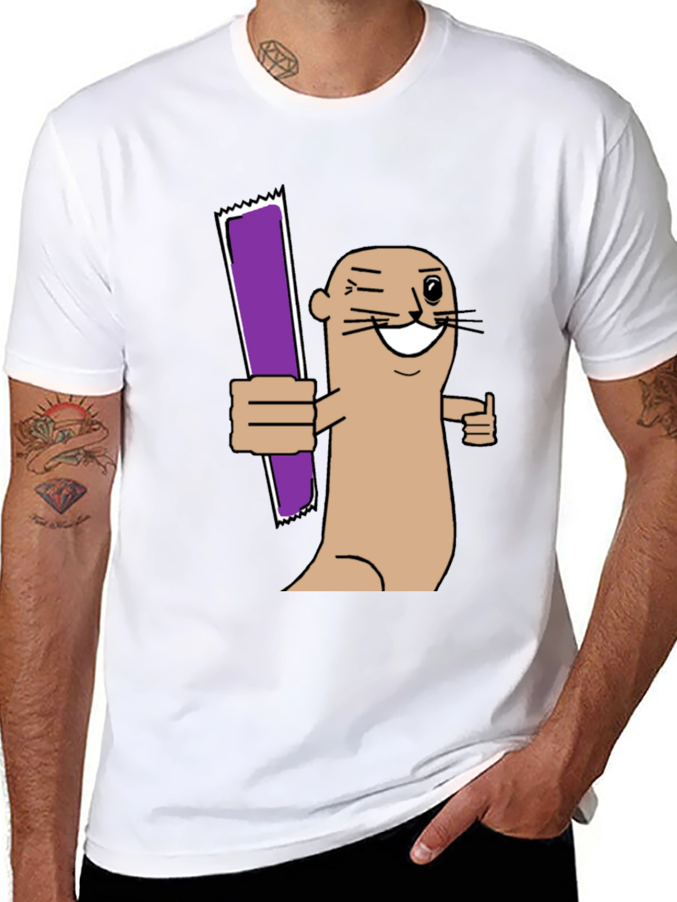 Funny Otter Purple Bar T-Shirt
