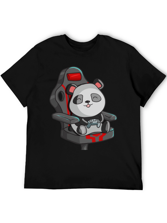 Gaming Panda T-Shirt - Cute Cartoon Design