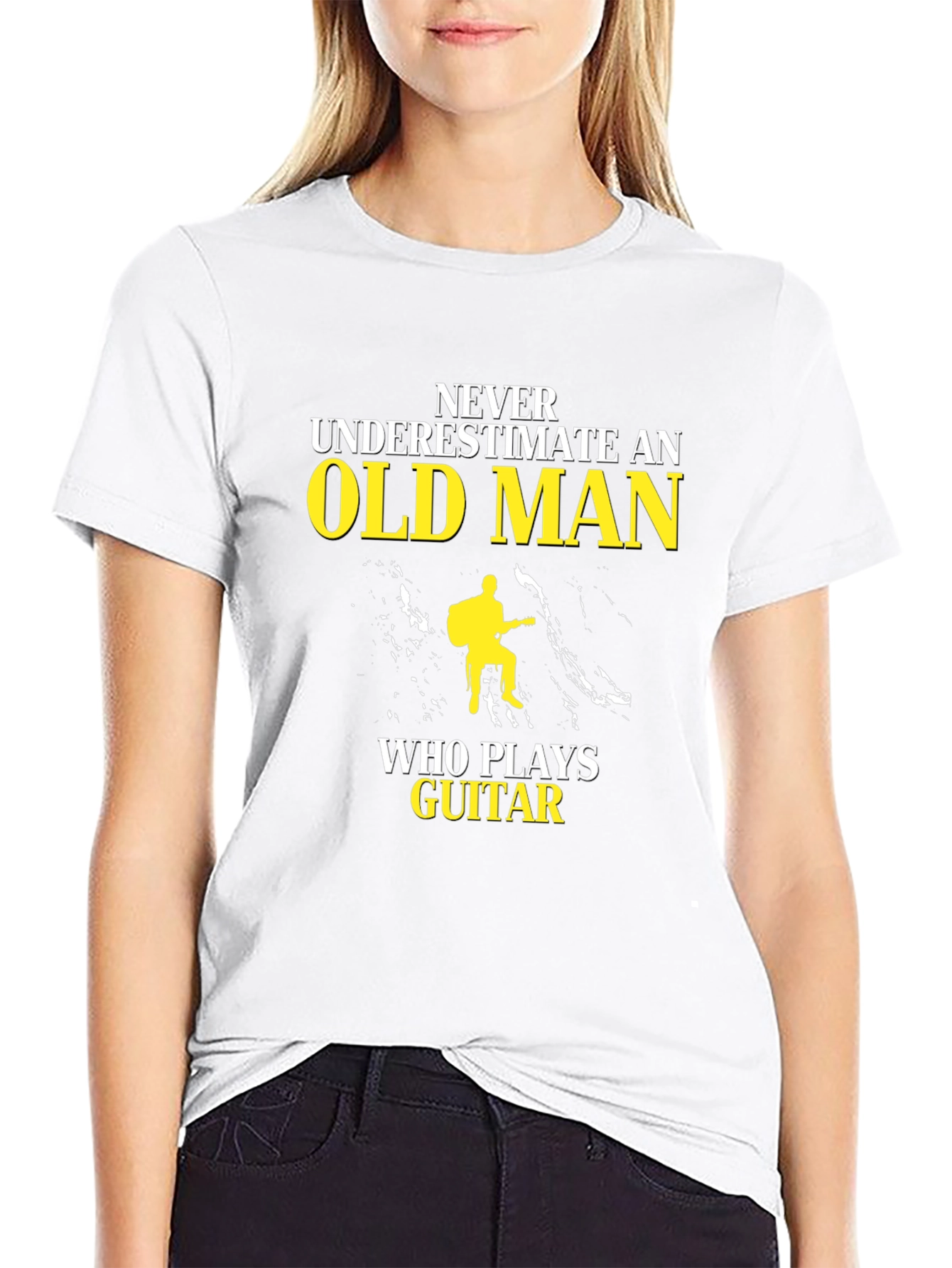 Never Underestimate Old Man Guitar Player T-Shirt