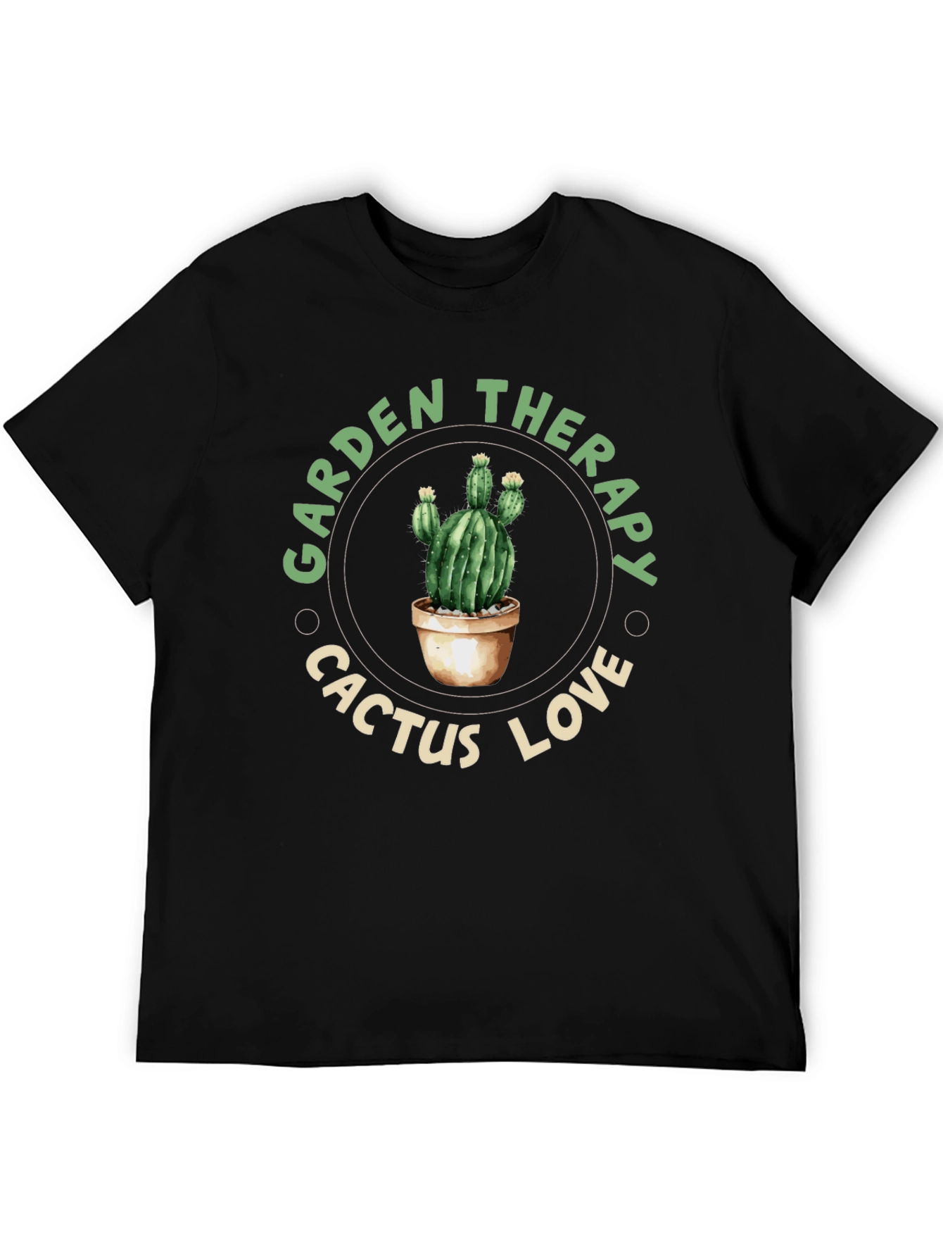 Garden Therapy Cactus Love Black T-Shirt