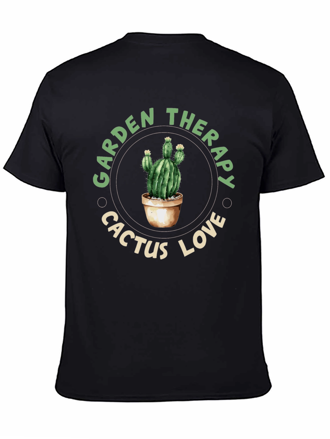 Garden Therapy Cactus Love Black T-Shirt