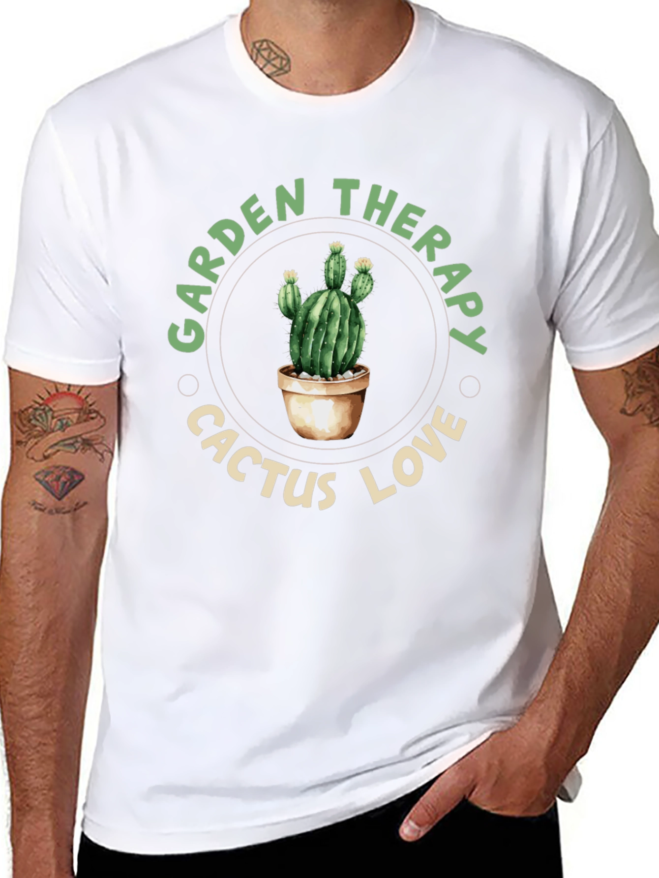 Garden Therapy Cactus Love Black T-Shirt