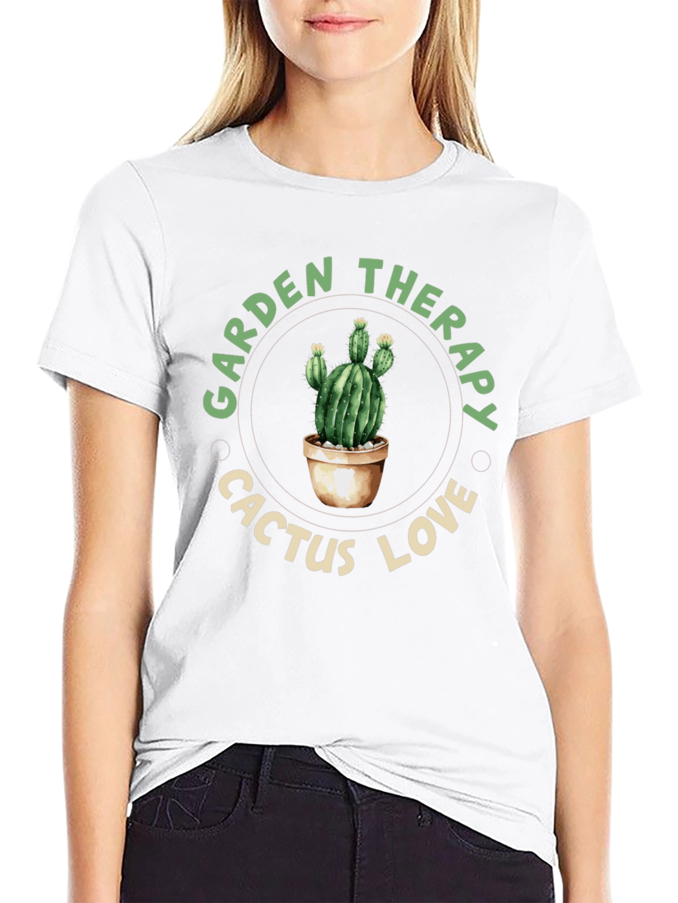 Garden Therapy Cactus Love Black T-Shirt