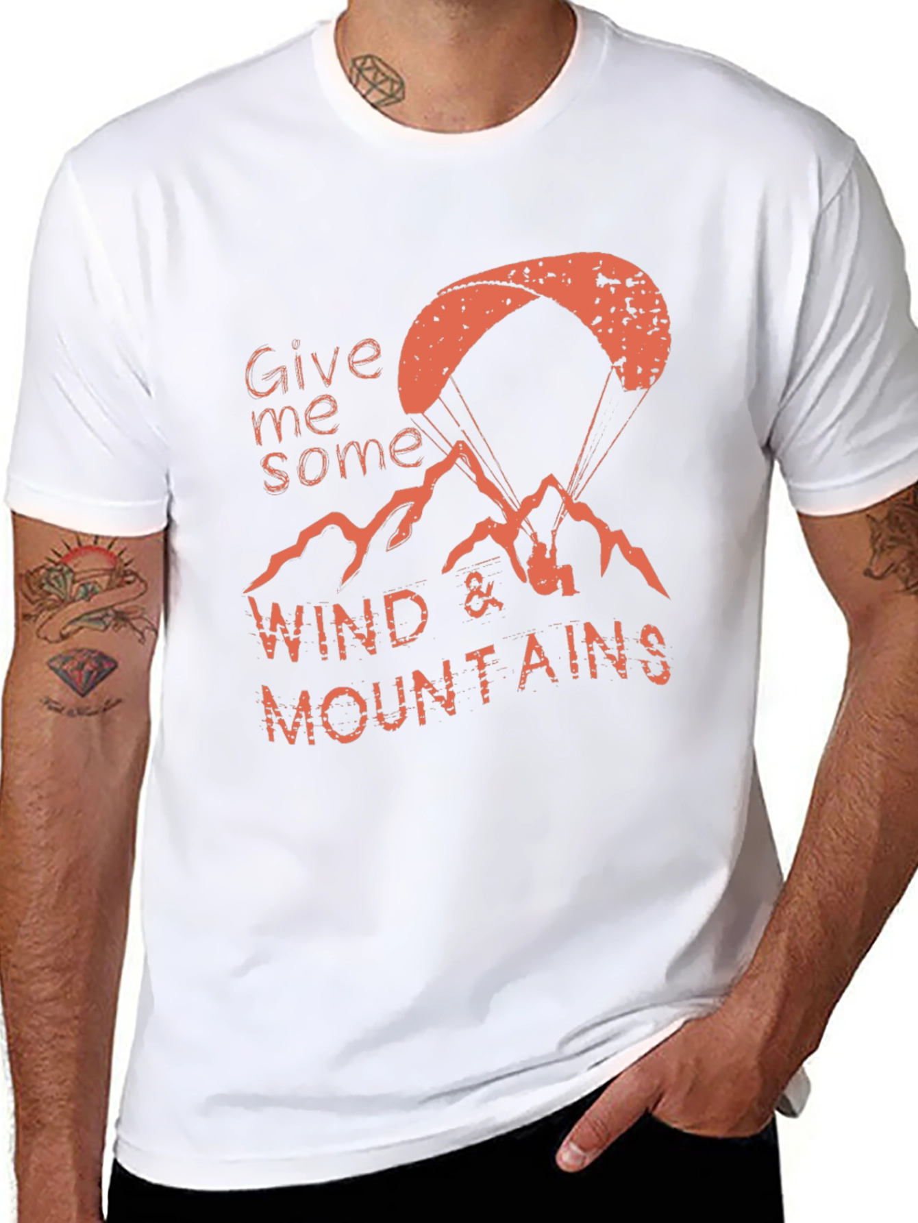 Give Me Some Wind & Mountains Black Graphic Tee