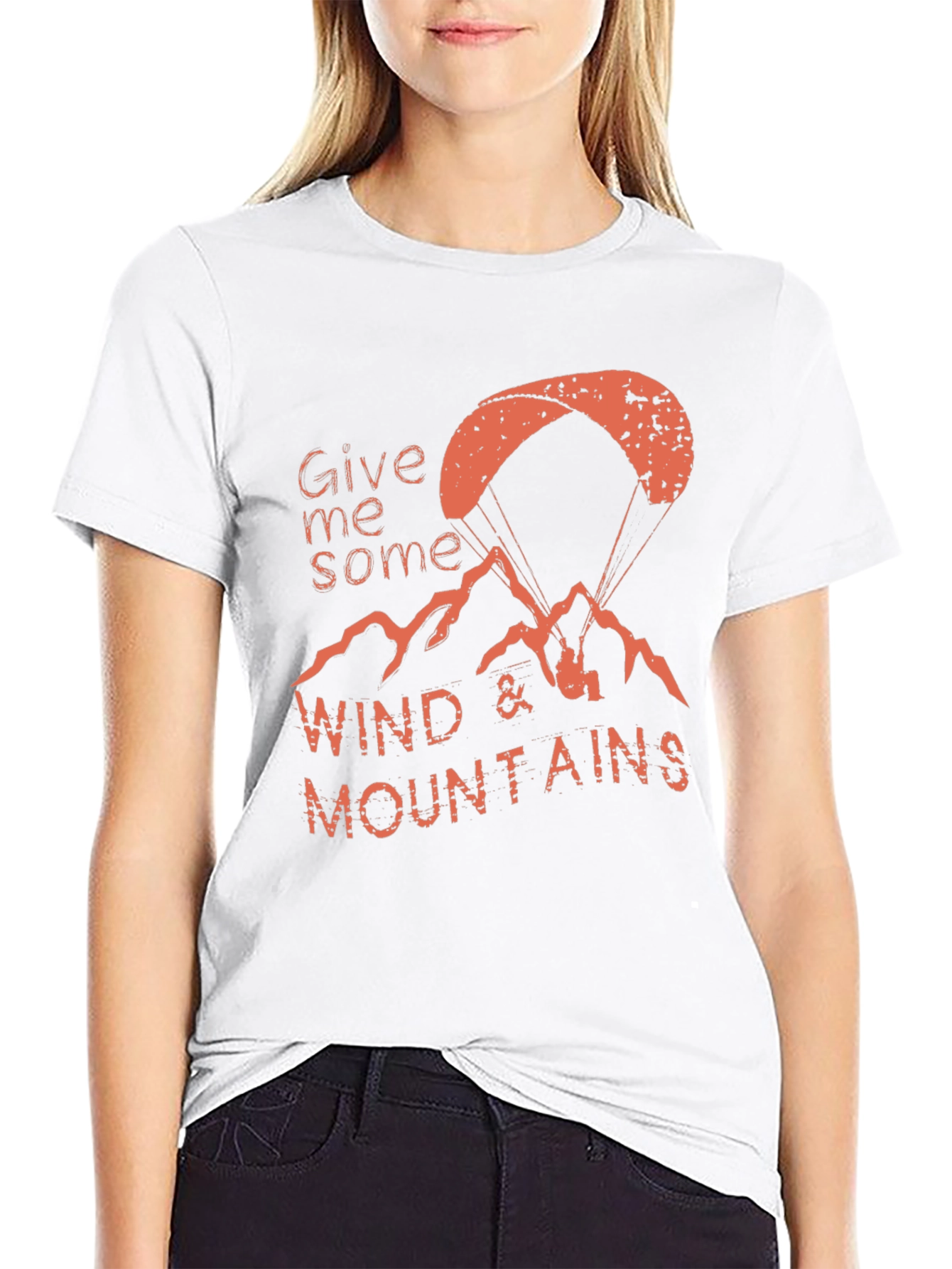 Give Me Some Wind & Mountains Black Graphic Tee