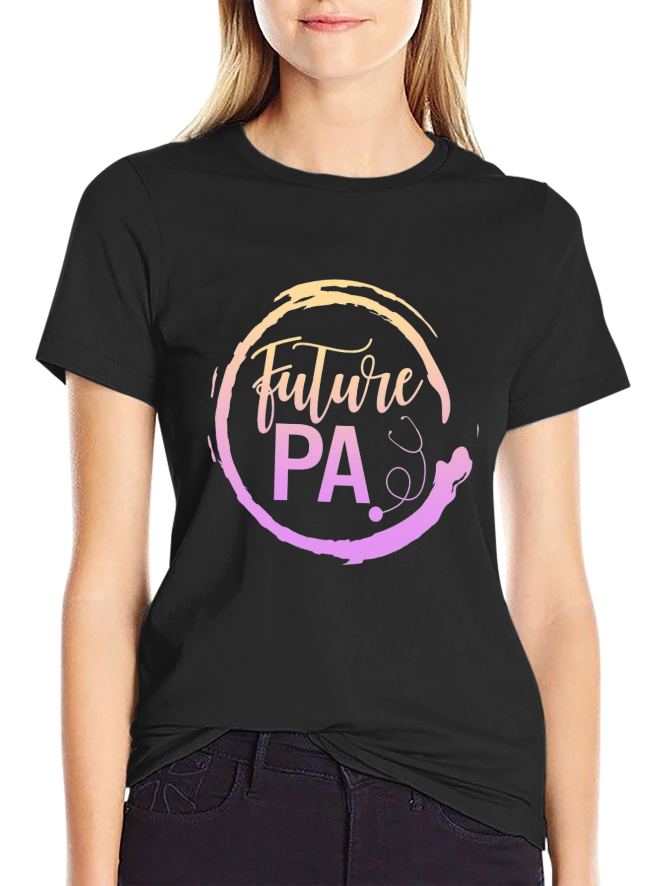 Future PA Black T-Shirt: Physician Assistant Design