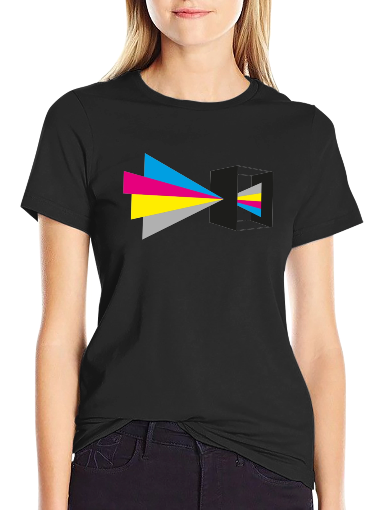 Geometric Prism Black T-Shirt