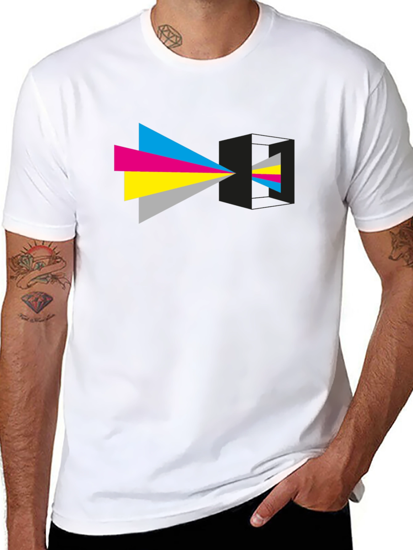 Geometric Prism Black T-Shirt