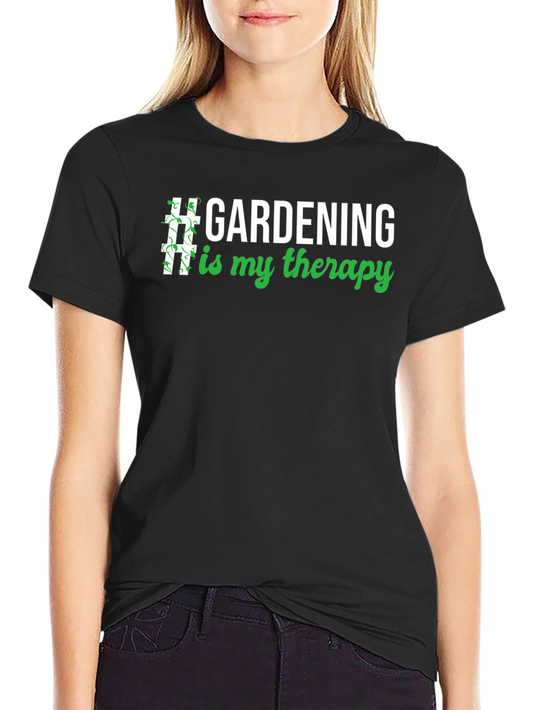 Gardening Therapy T-Shirt - Unisex Black Tee