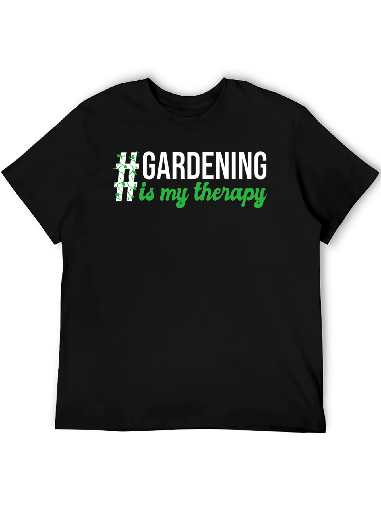 Gardening Therapy T-Shirt - Unisex Black Tee