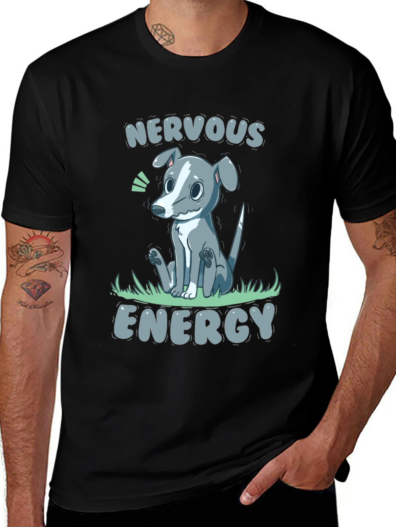 Nervous Energy Dog T-Shirt – Funny Introvert Dog Lover Tee