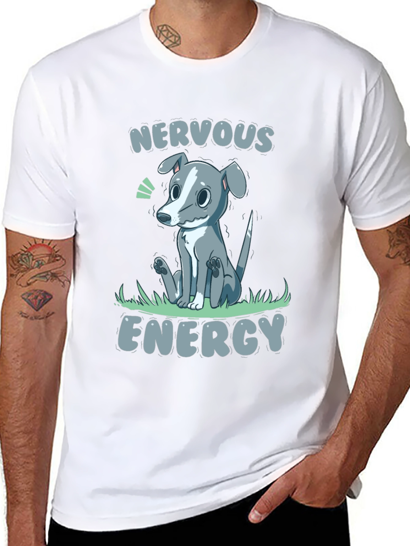 Nervous Energy Dog T-Shirt – Funny Introvert Dog Lover Tee