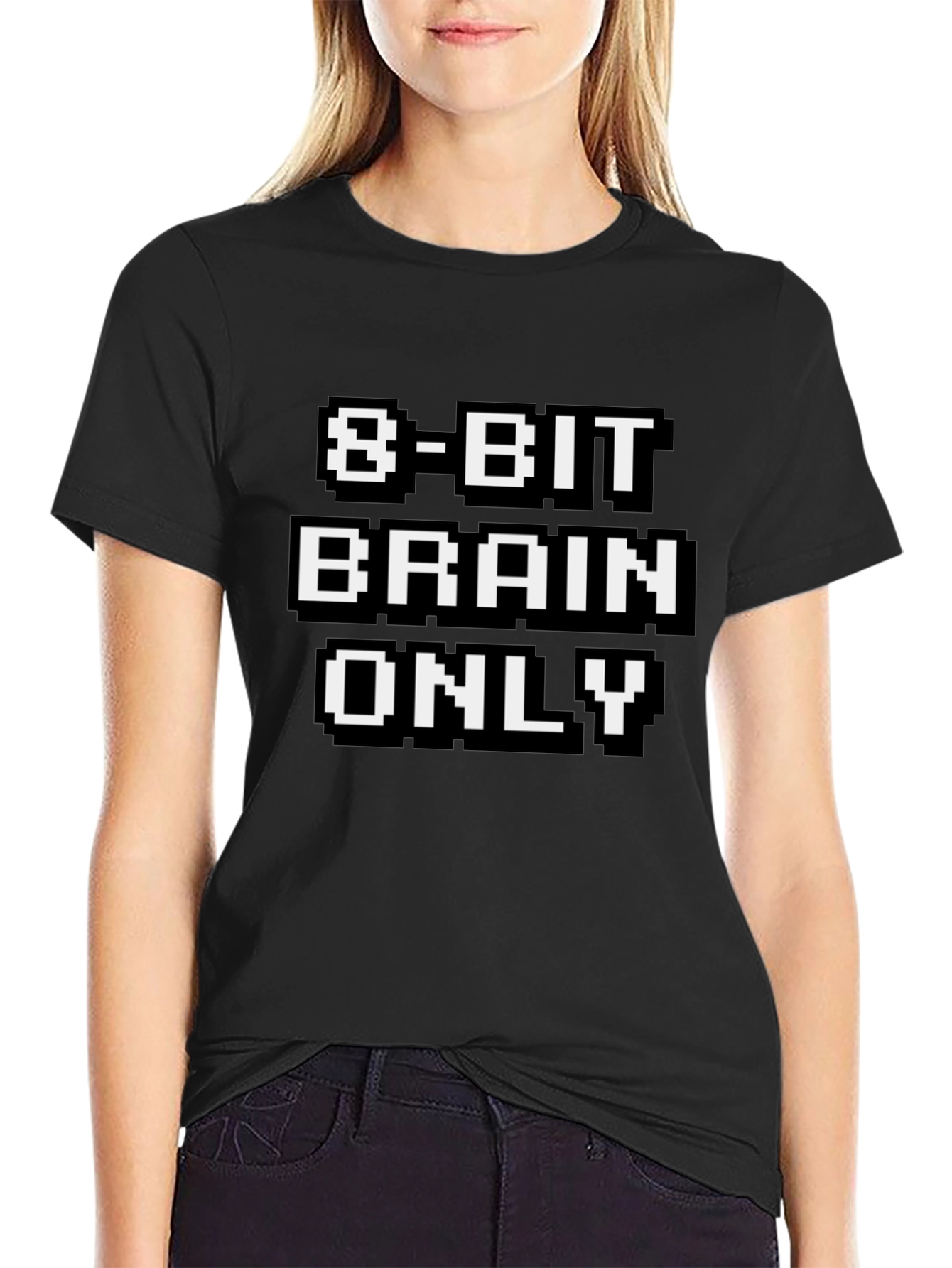 8-Bit Brain Only Funny Graphic T-Shirt