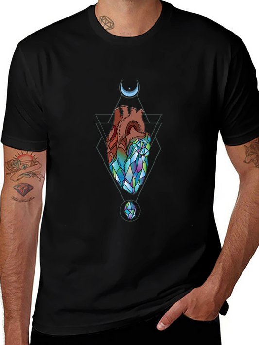 Geometric Heart T-Shirt - Artistic Design